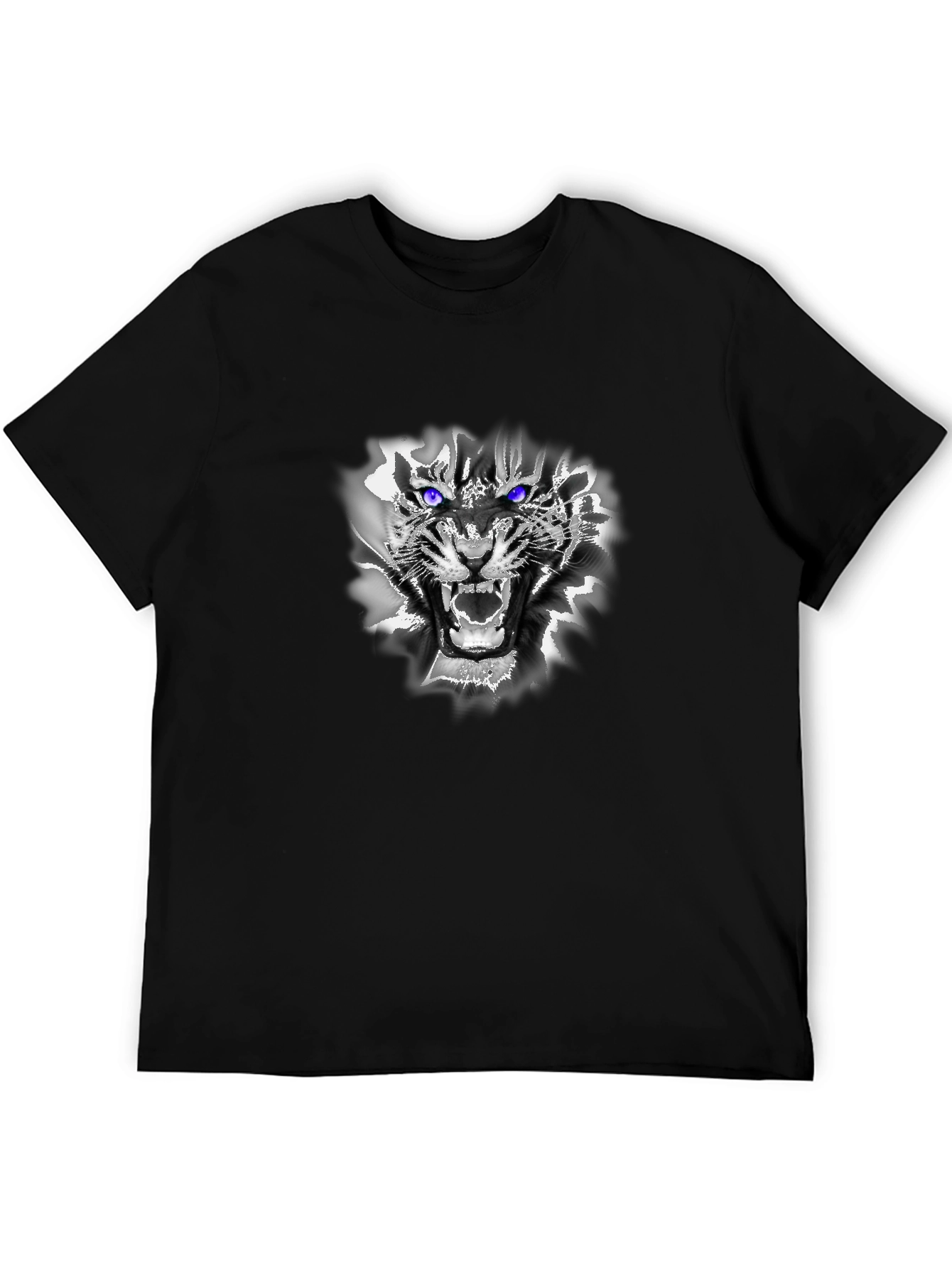 Mens Black Tiger Graphic Tee