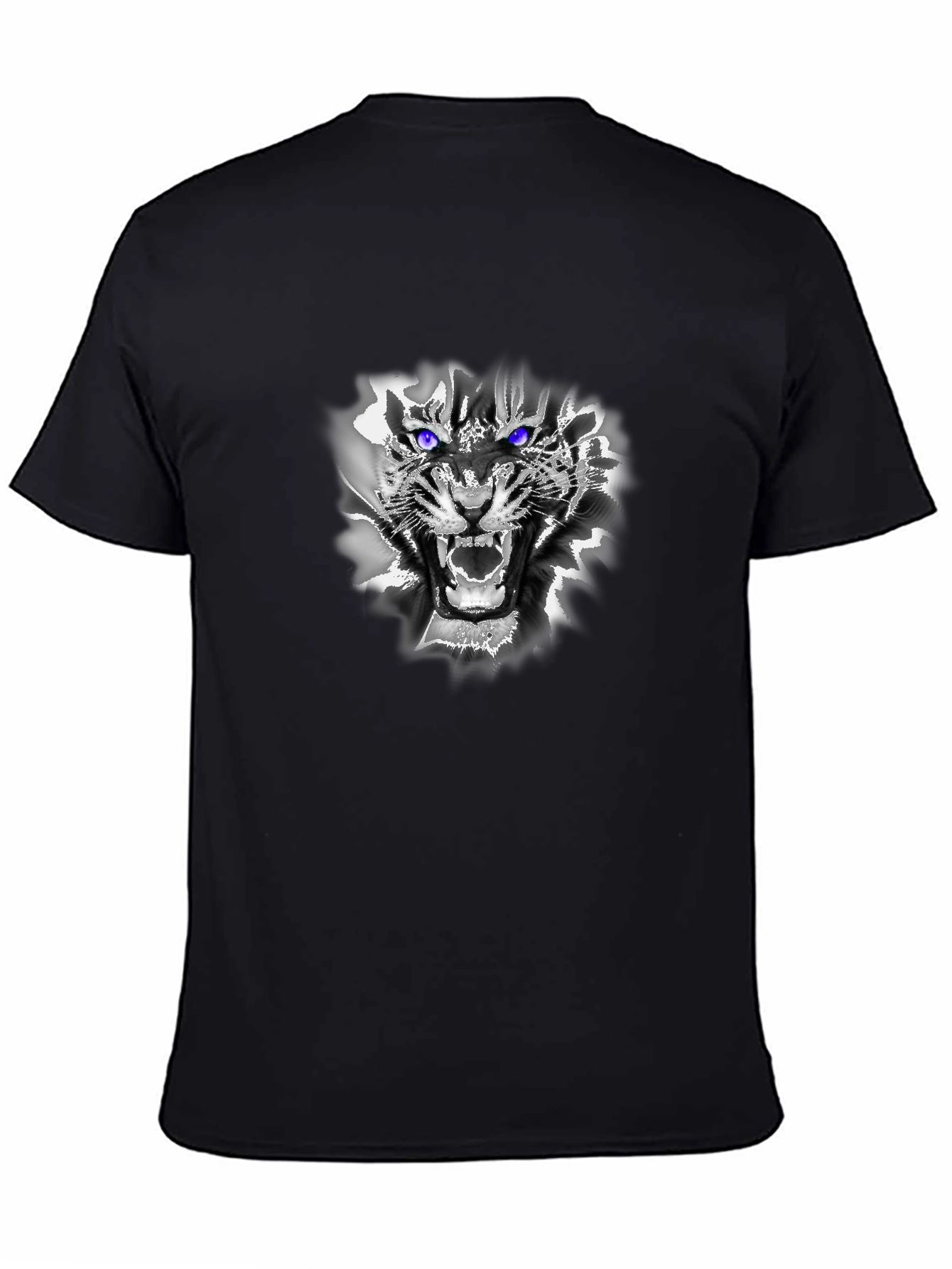 Mens Black Tiger Graphic Tee