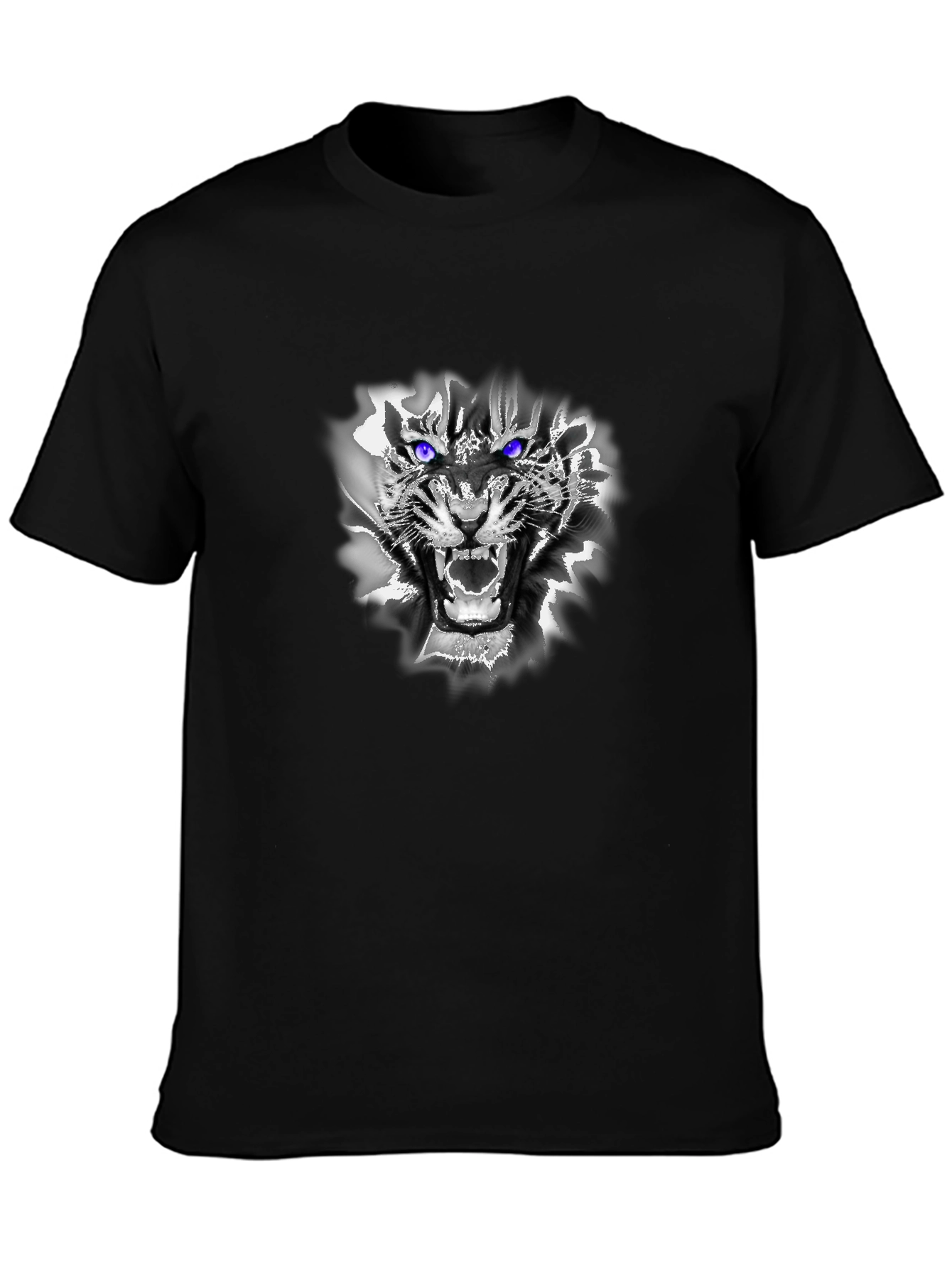 Mens Black Tiger Graphic Tee