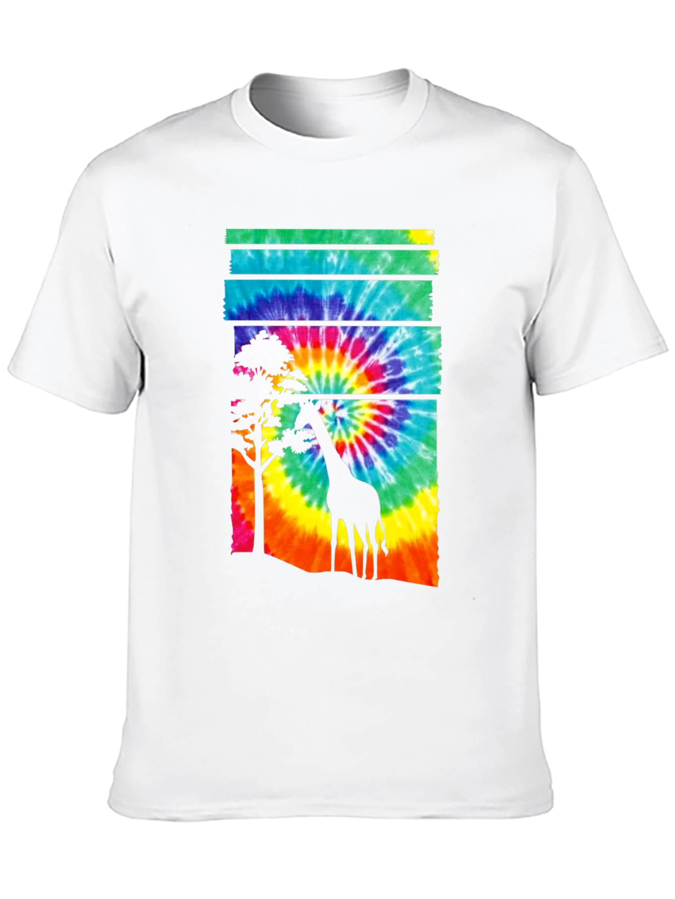 Tie-Dye Giraffe Graphic T-Shirt