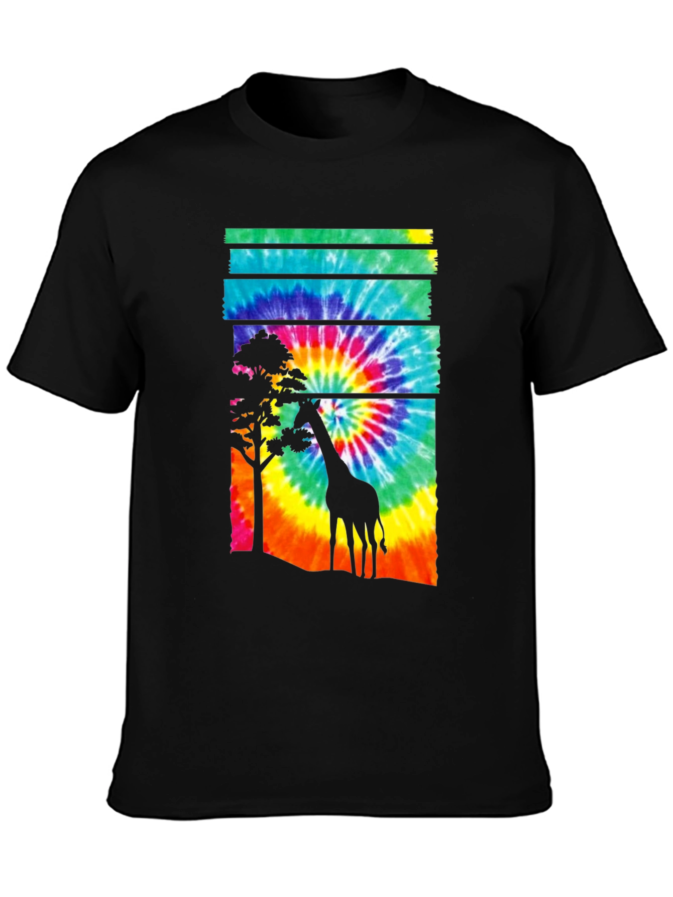 Tie-Dye Giraffe Graphic T-Shirt