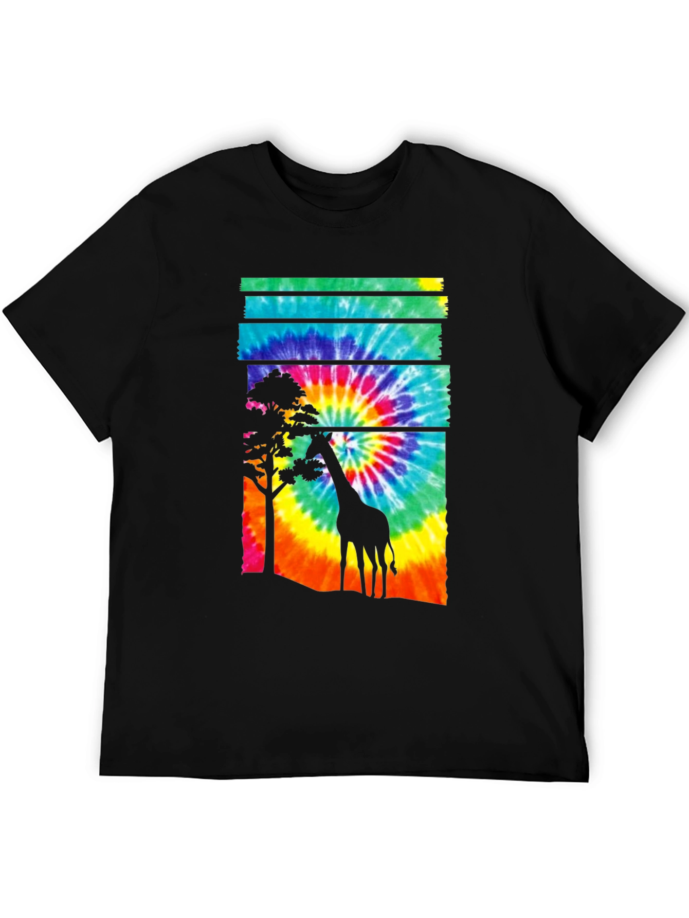 Tie-Dye Giraffe Graphic T-Shirt