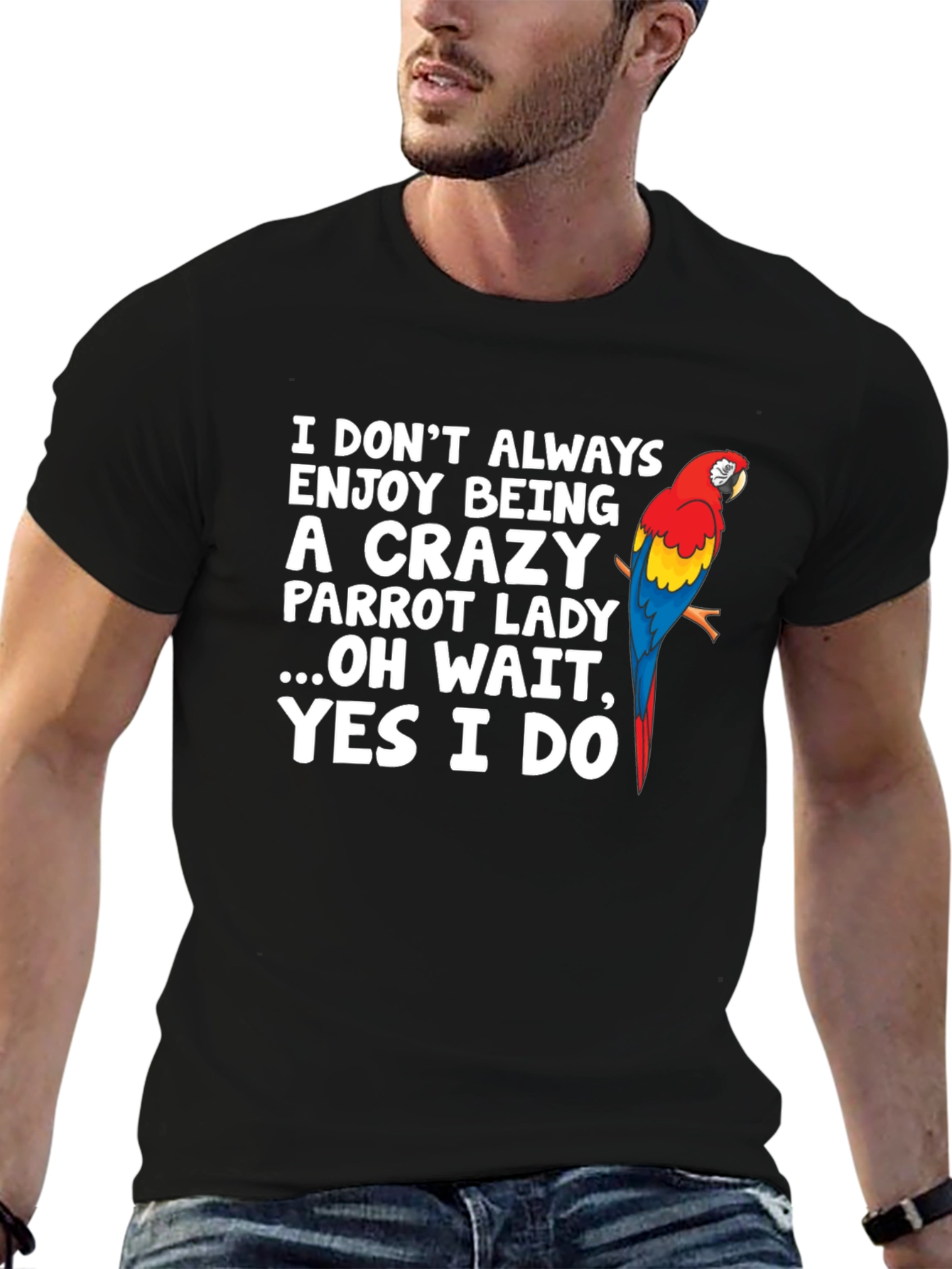 Crazy Parrot Lady Graphic T-Shirt - Unisex