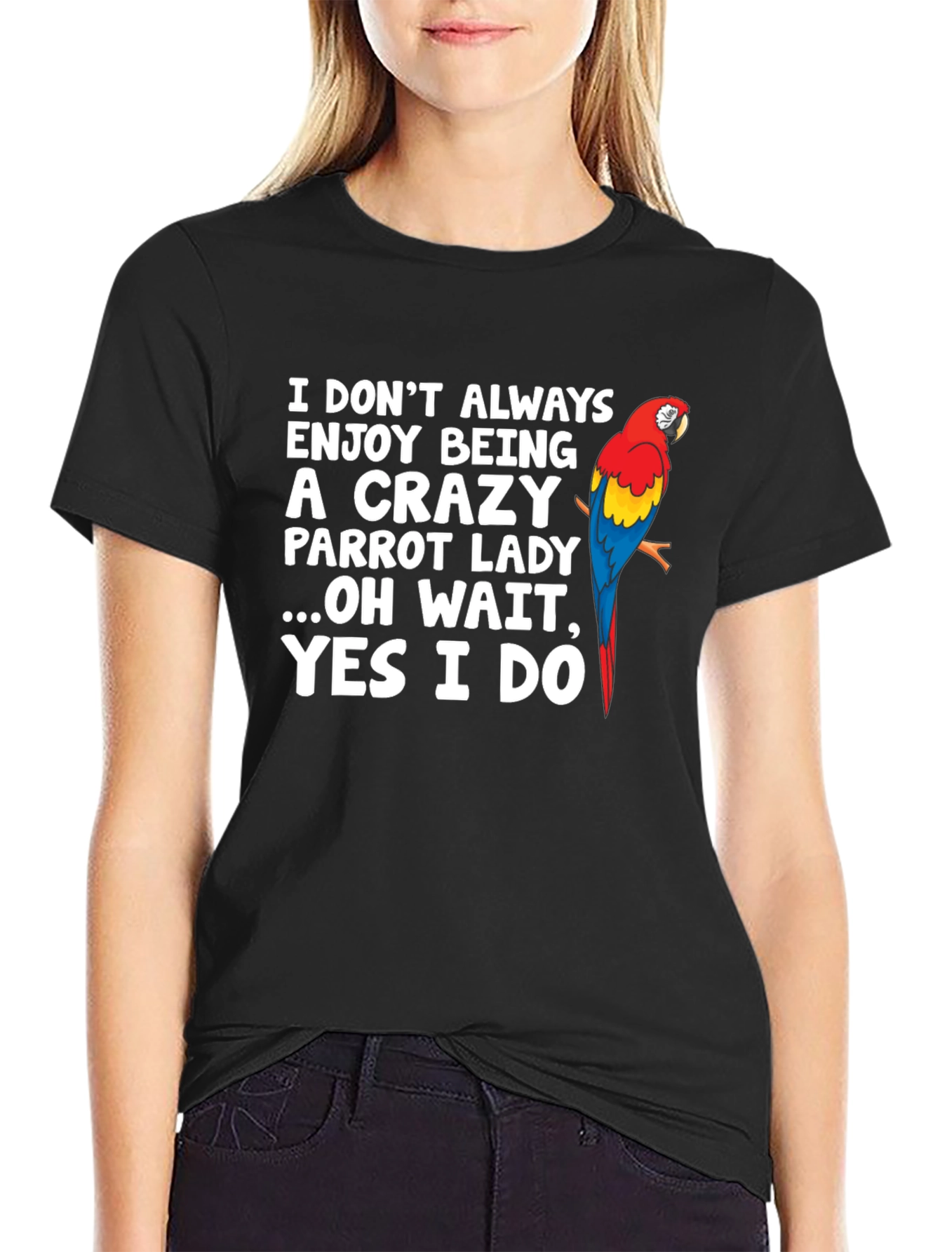 Crazy Parrot Lady Graphic T-Shirt - Unisex