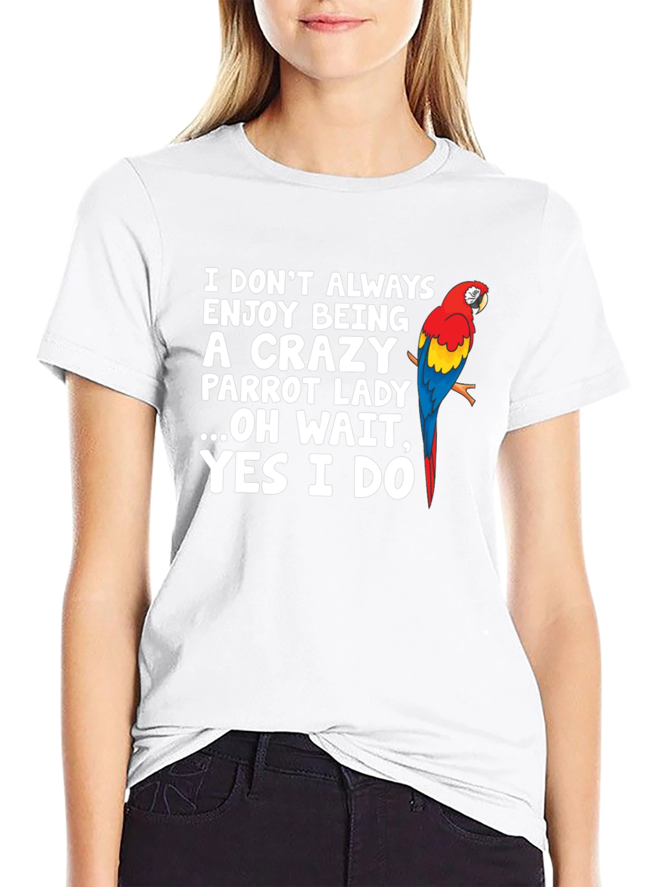 Crazy Parrot Lady Graphic T-Shirt - Unisex