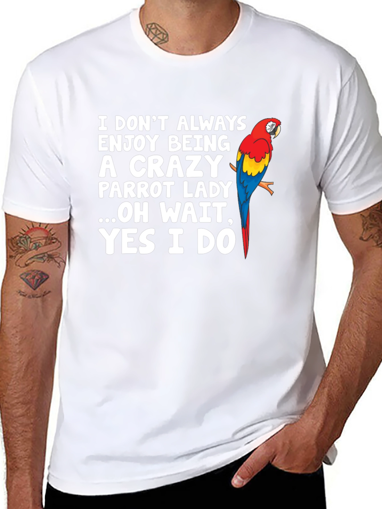 Crazy Parrot Lady Graphic T-Shirt - Unisex