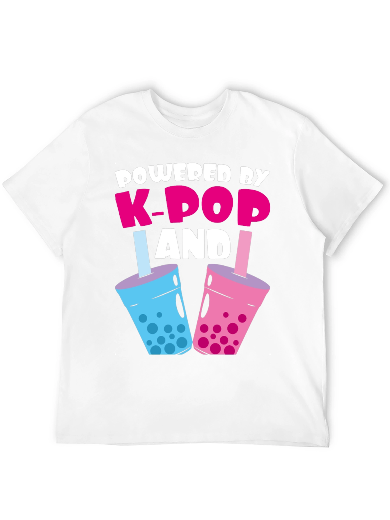 Powered By K-Pop & Boba Black Graphic Tee