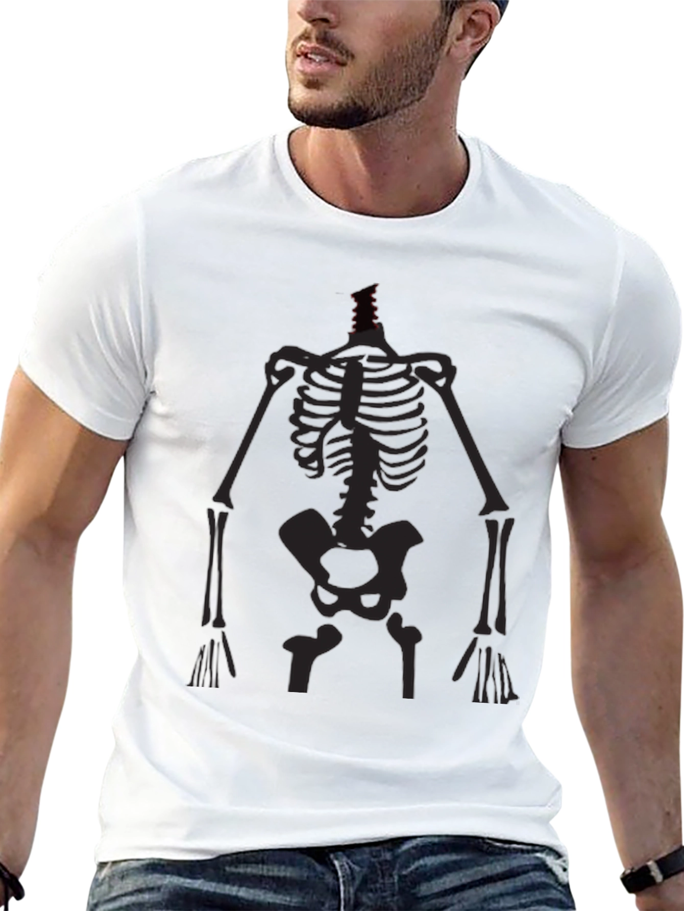 Mens Skeleton Graphic Tee - Black