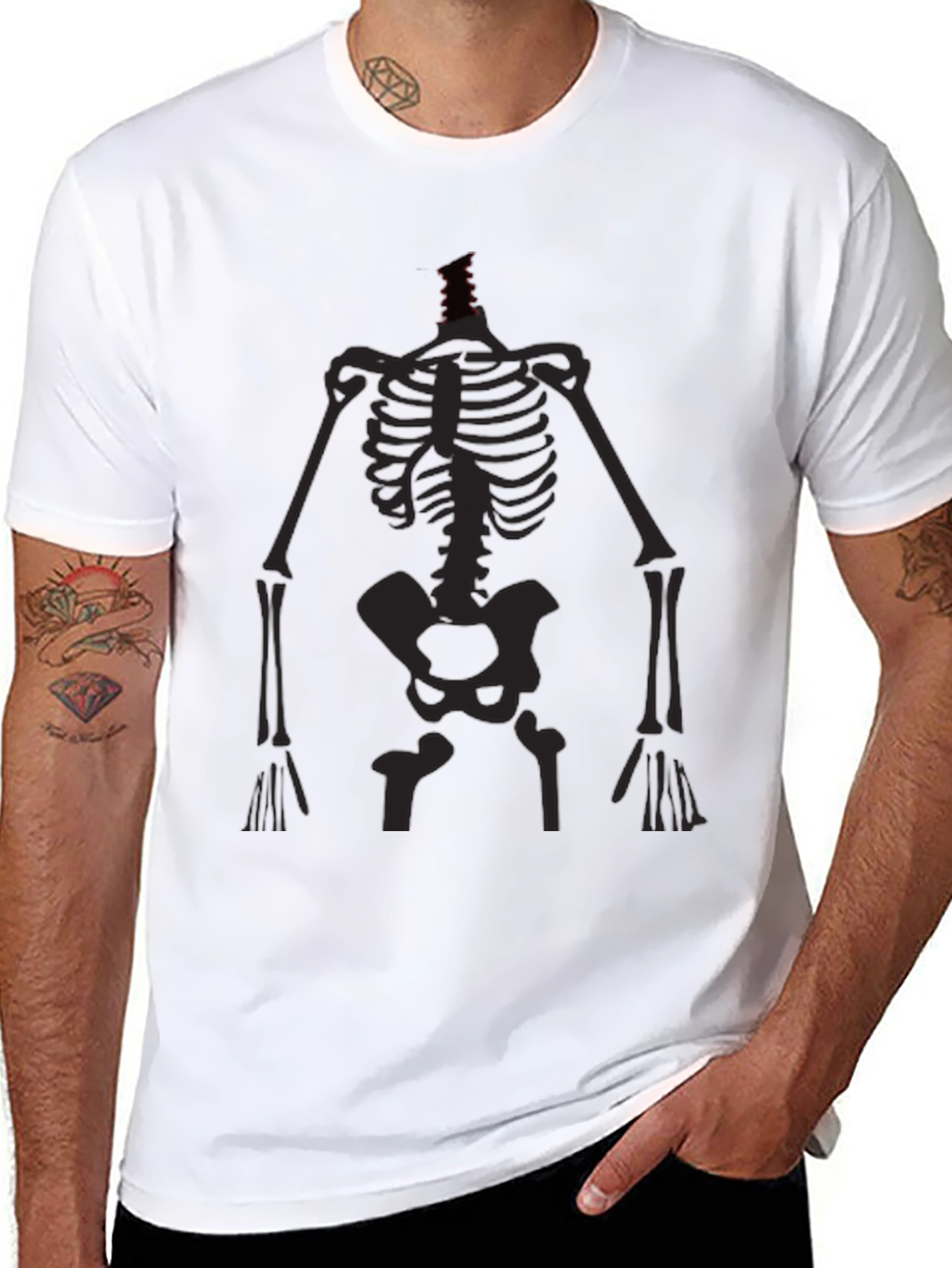 Mens Skeleton Graphic Tee - Black