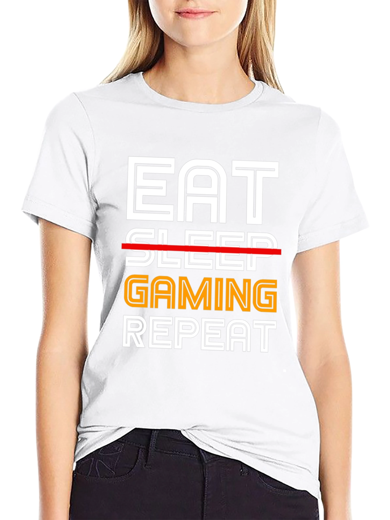 Eat Gaming Repeat Black T-Shirt