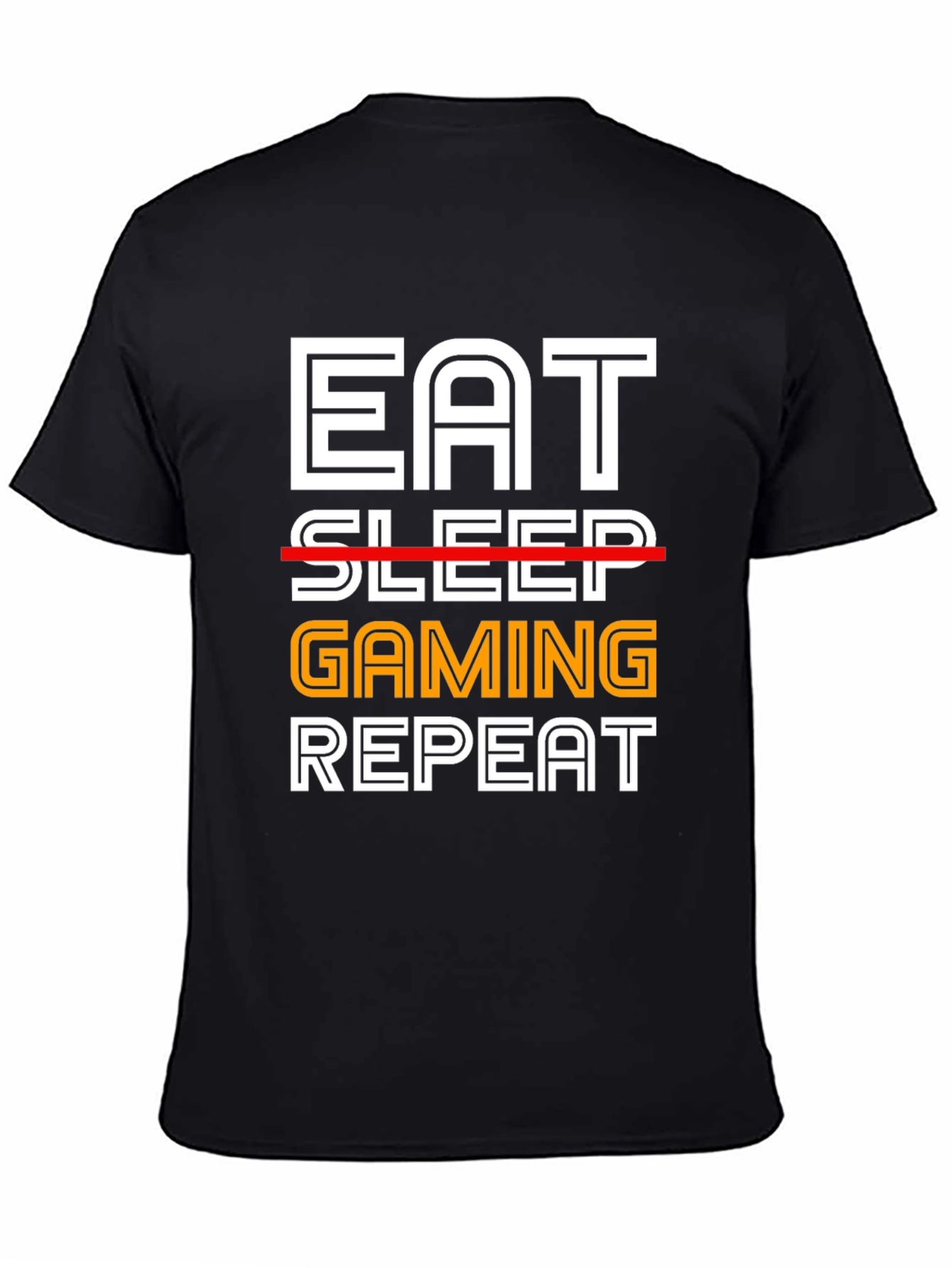 Eat Gaming Repeat Black T-Shirt