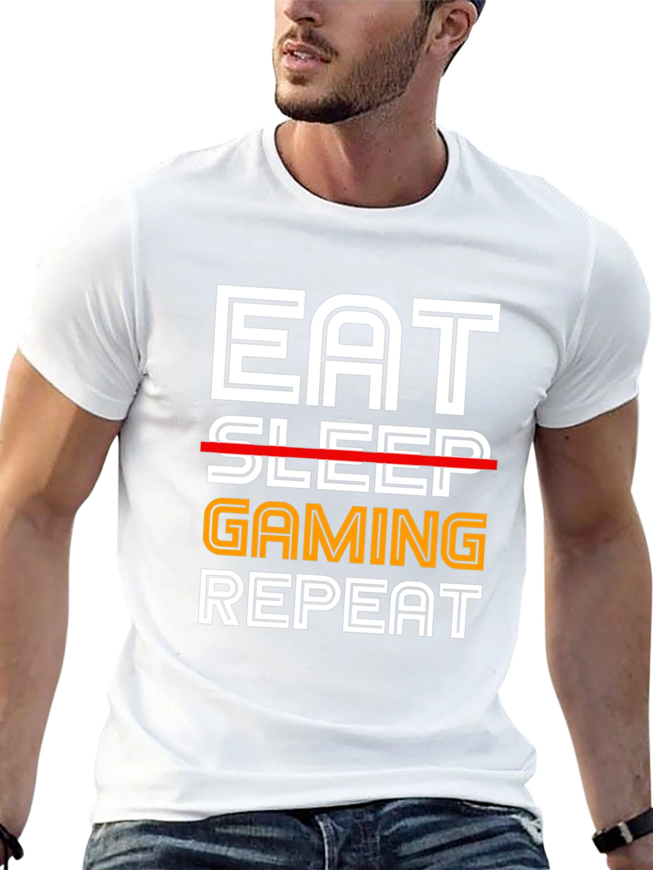 Eat Gaming Repeat Black T-Shirt
