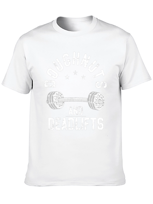 Doughnuts and Deadlifts Black T-Shirt - Workout Gear