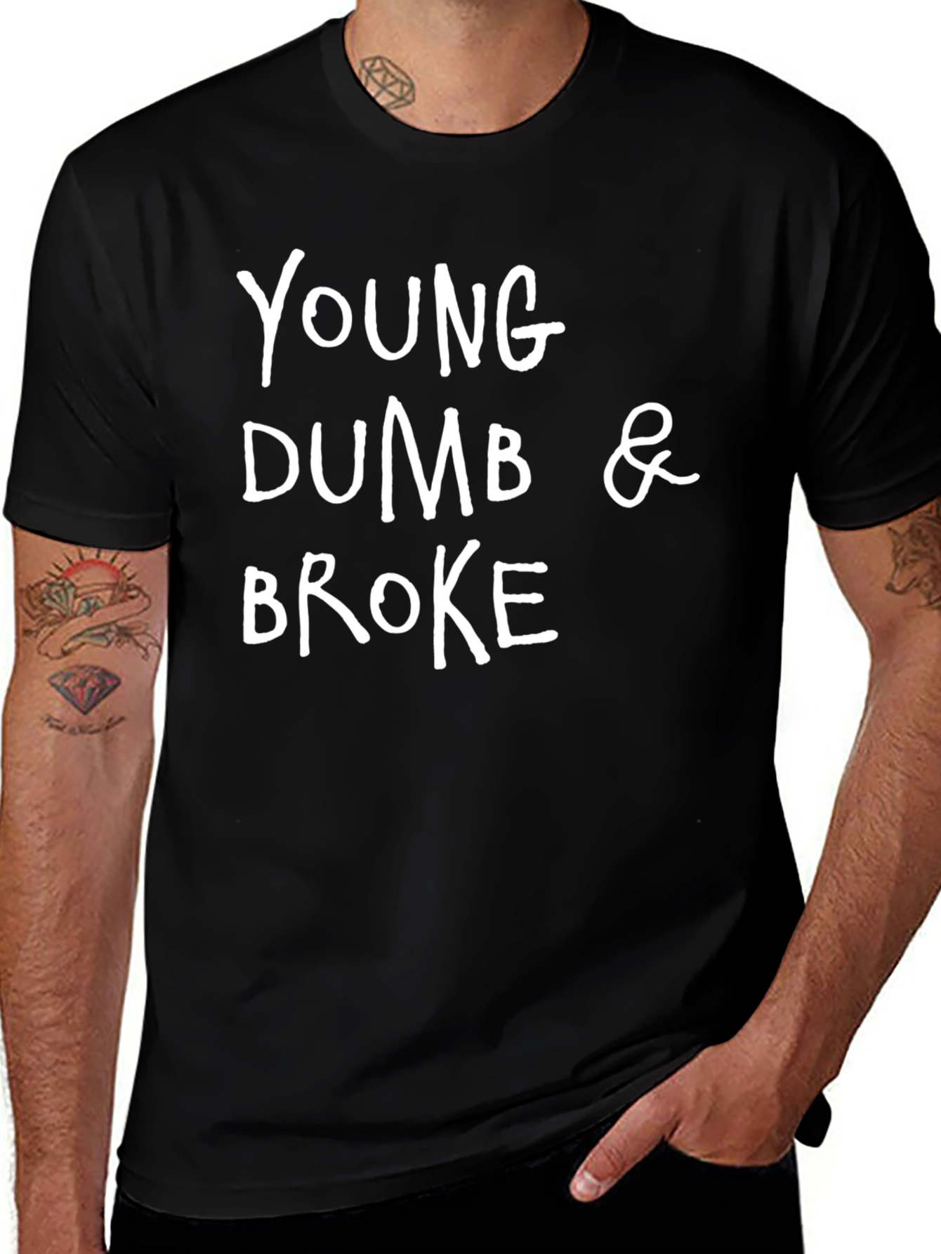Young Dumb & Broke Graphic Tee - Casual Wear