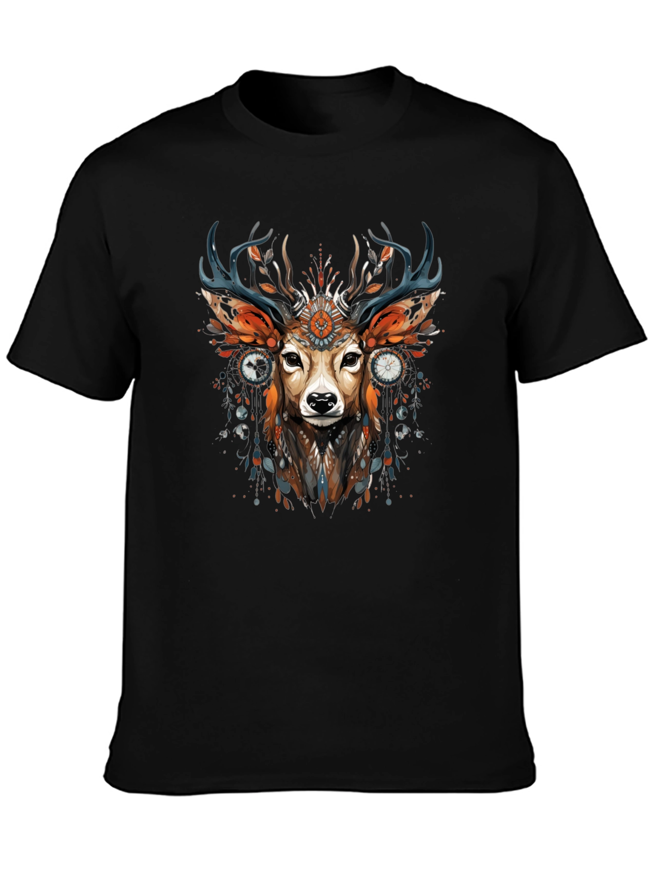 Mystic Deer Graphic Tee - Black