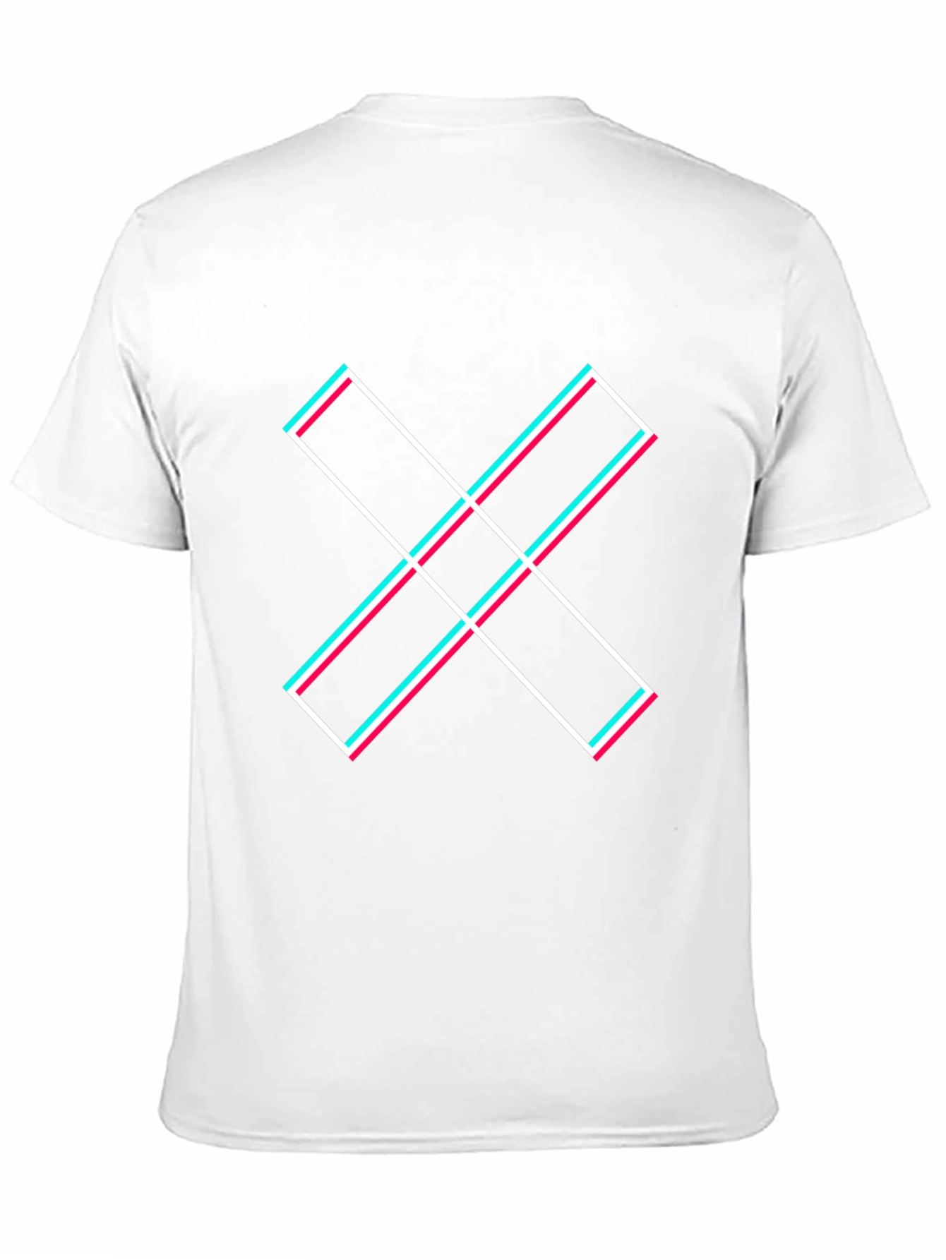 Trendy Black T-Shirt with Geometric X Graphic