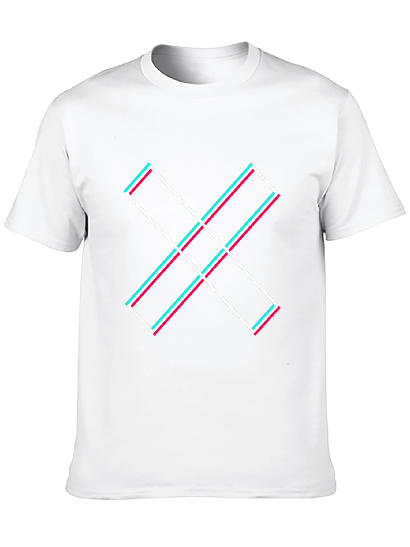 Trendy Black T-Shirt with Geometric X Graphic