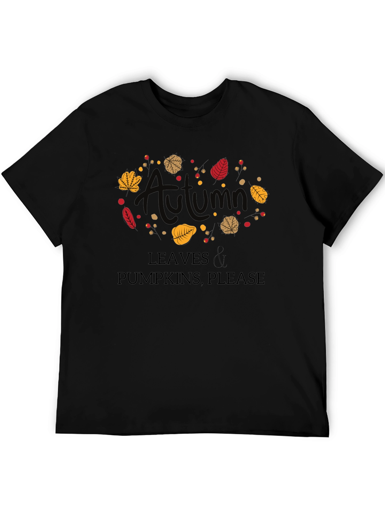 Autumn Leaves & Pumpkins Please T-Shirt