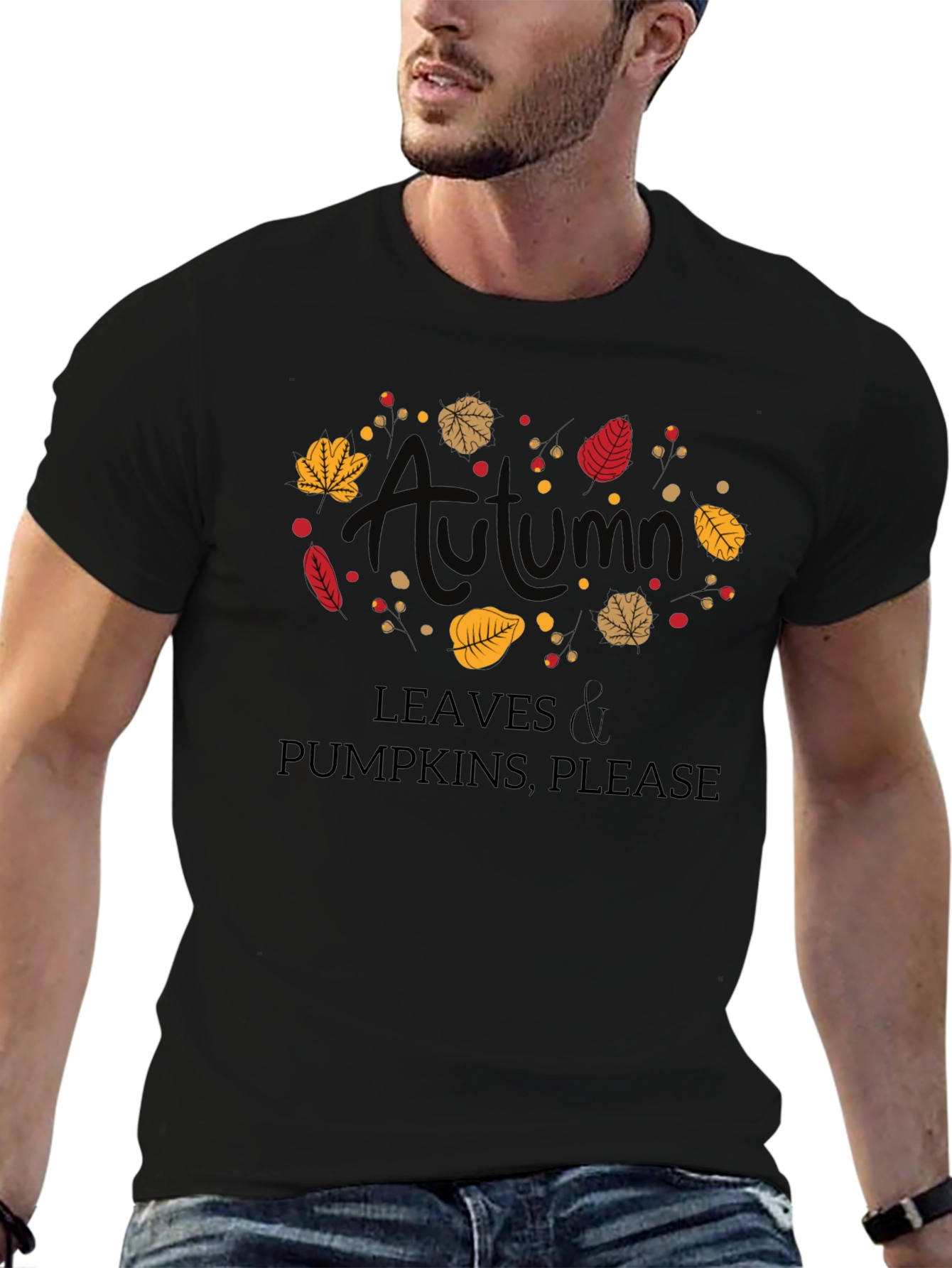 Autumn Leaves & Pumpkins Please T-Shirt