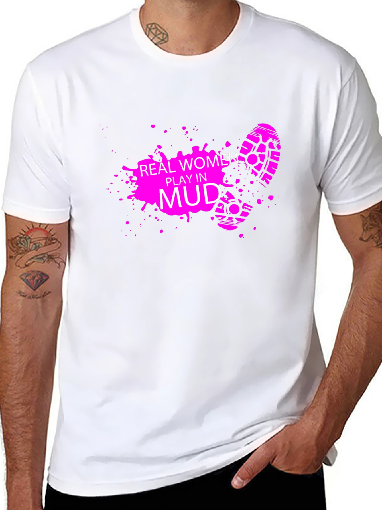 Real Women Play in Mud Black T-Shirt