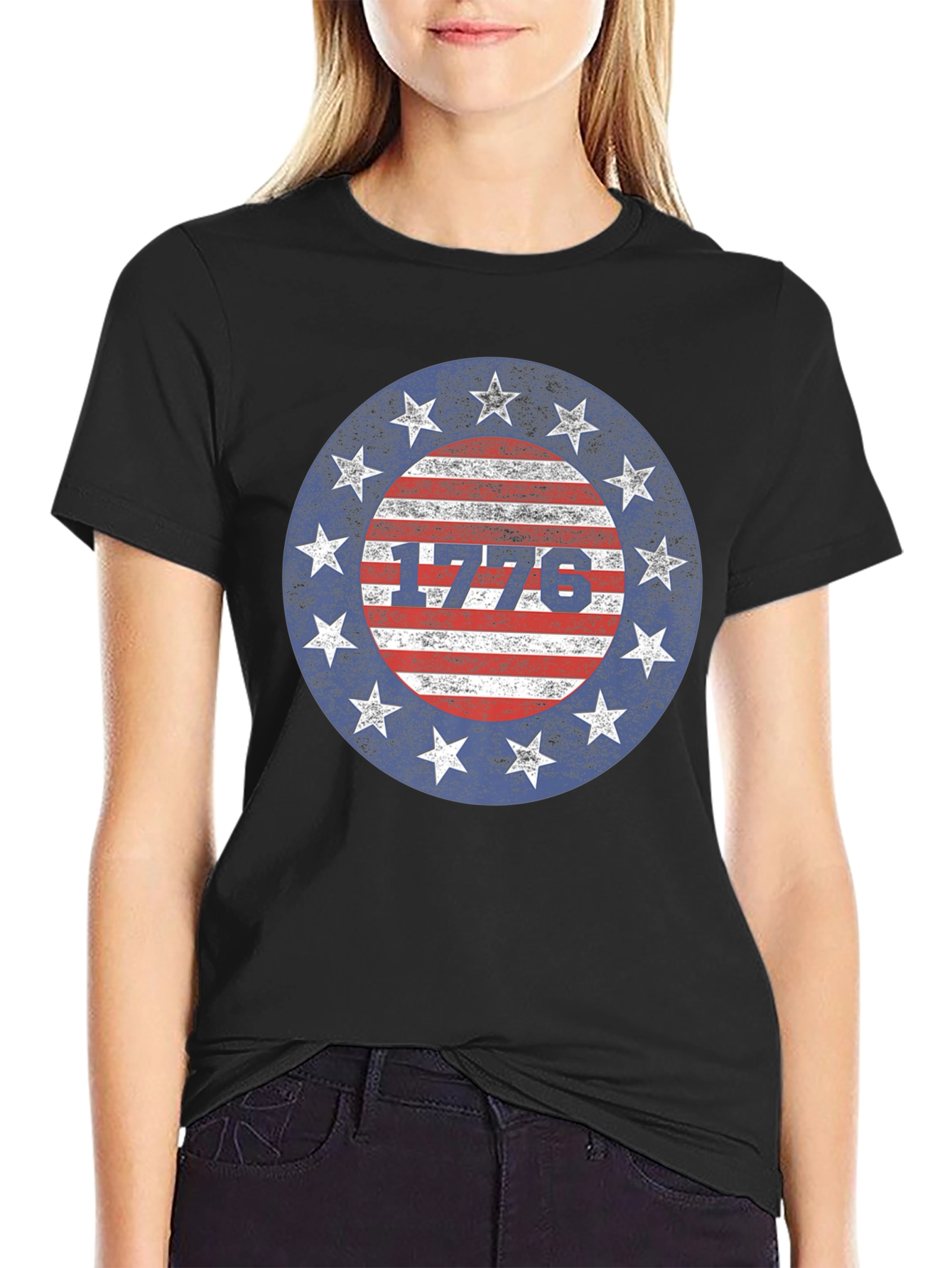 1776 Patriotic Stars and Stripes Graphic T-Shirt