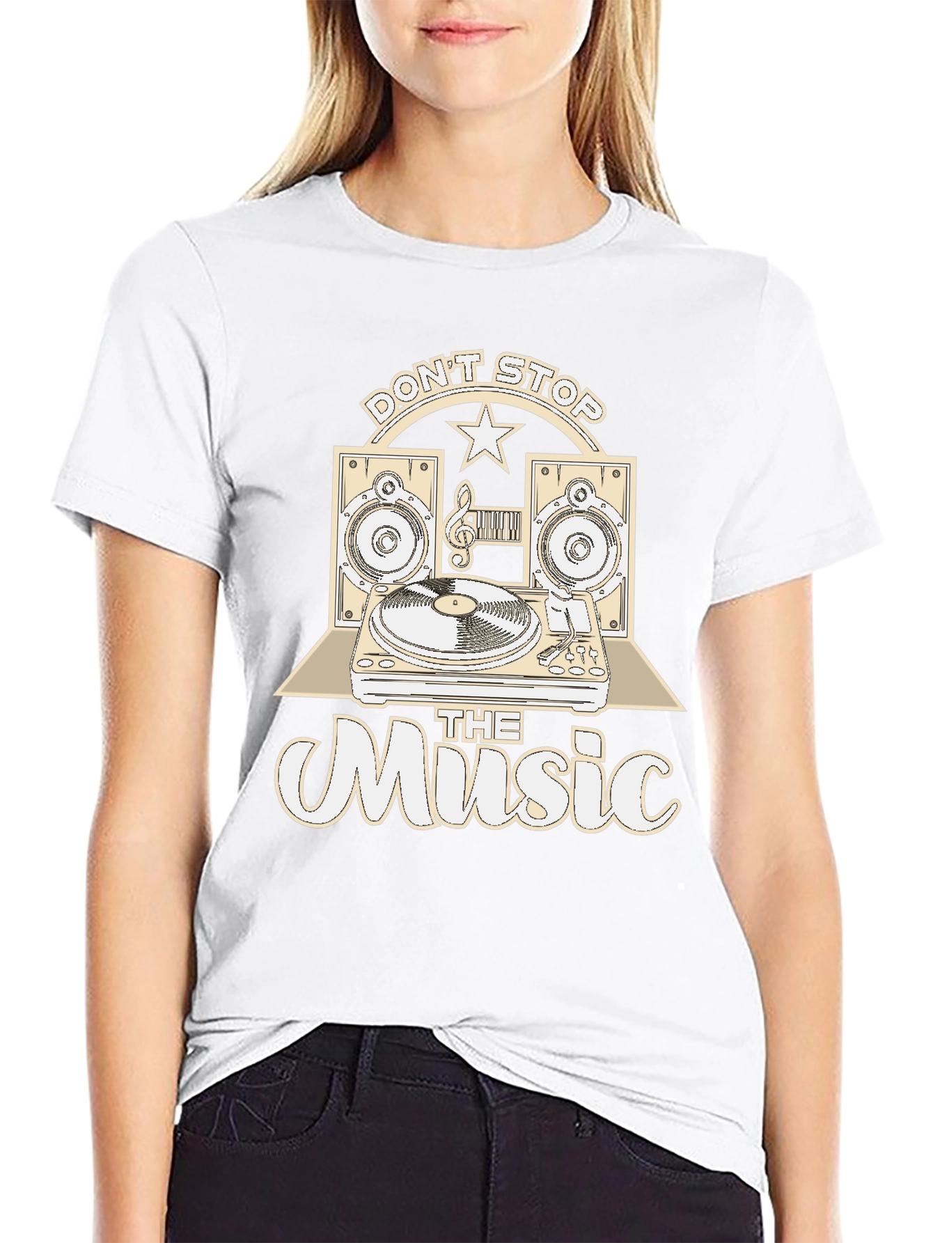 Dont Stop the Music Black Graphic Tee