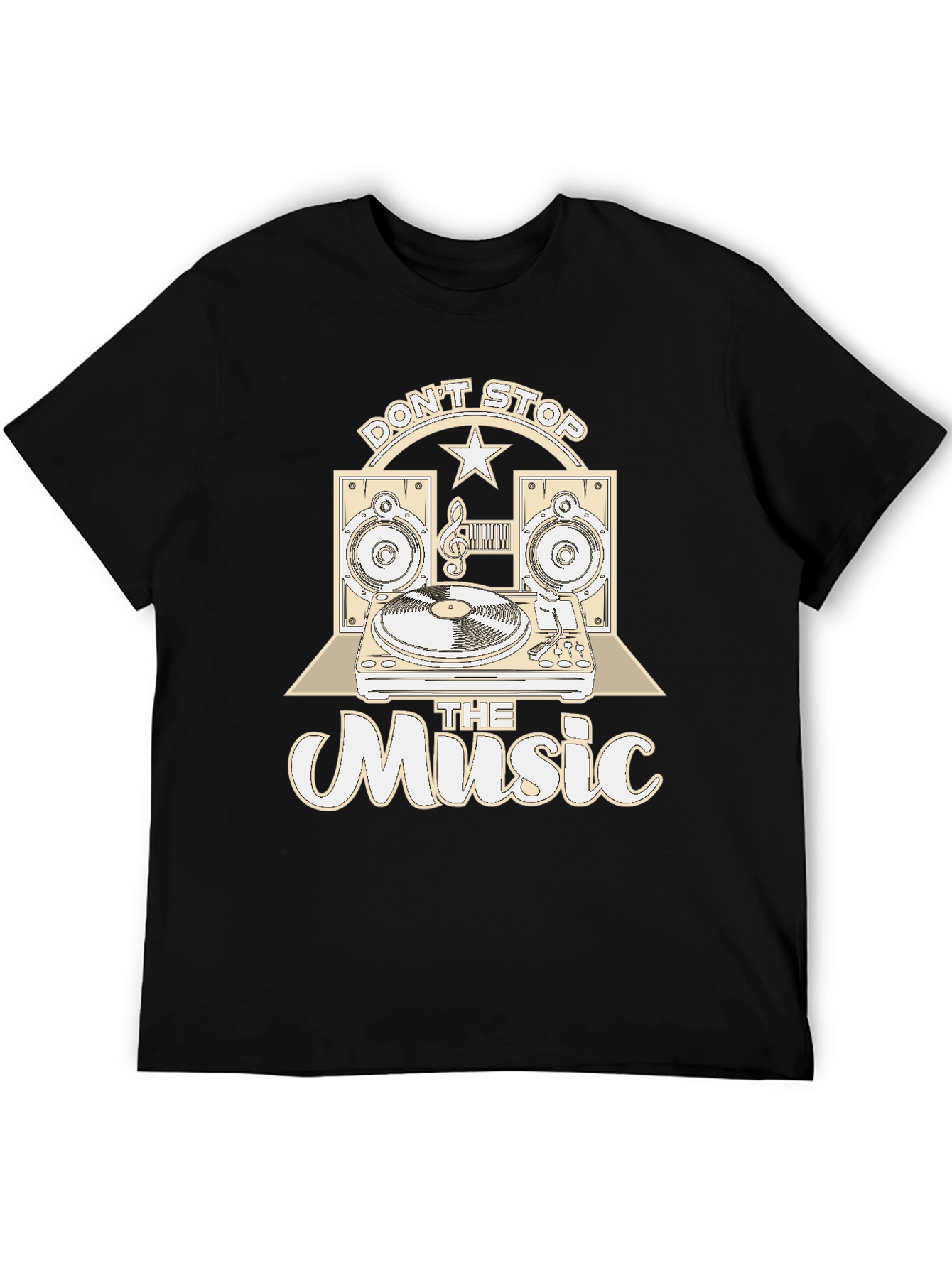 Dont Stop the Music Black Graphic Tee