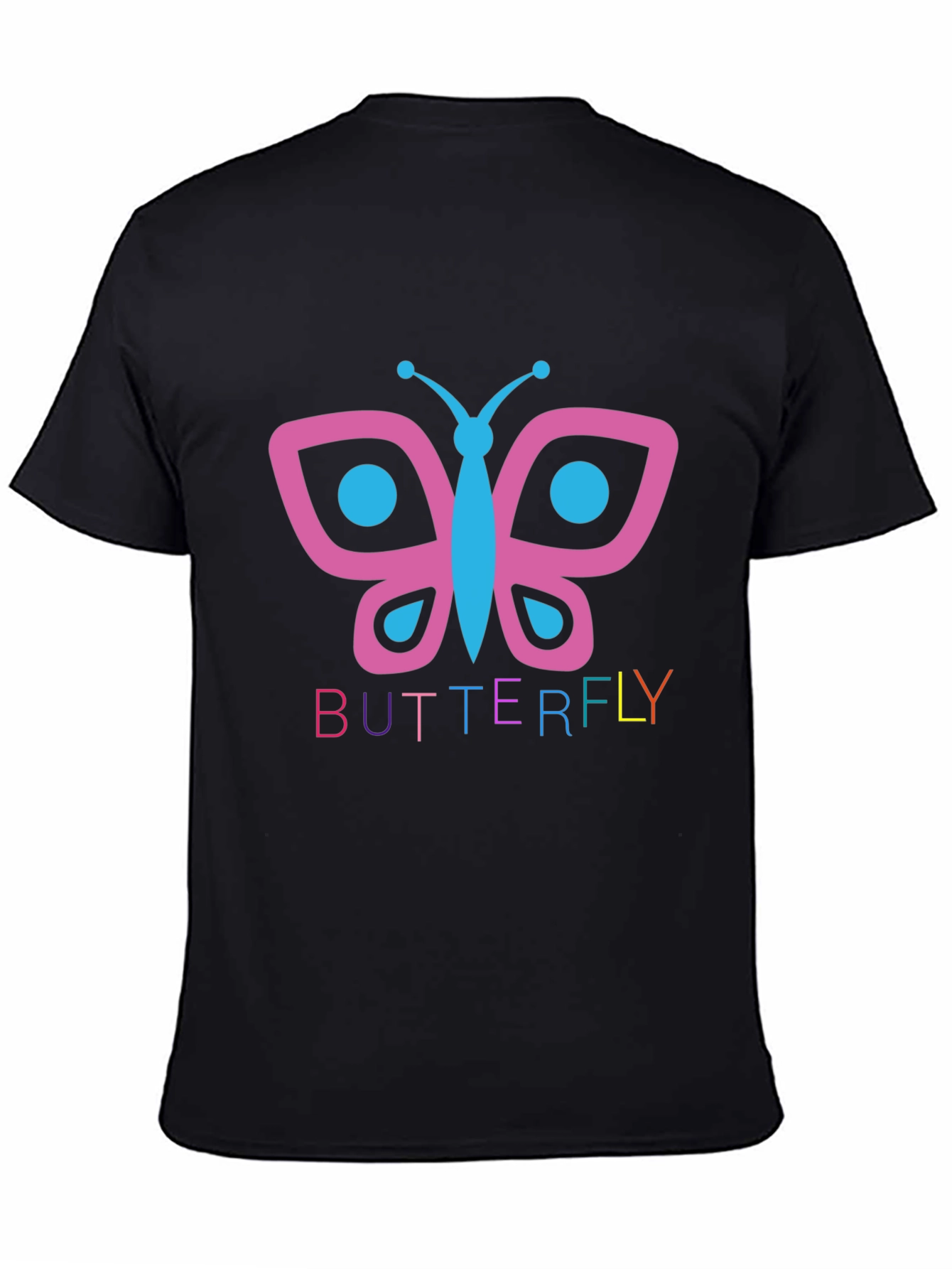 Butterfly Graphic Tee - Black Cotton T-Shirt