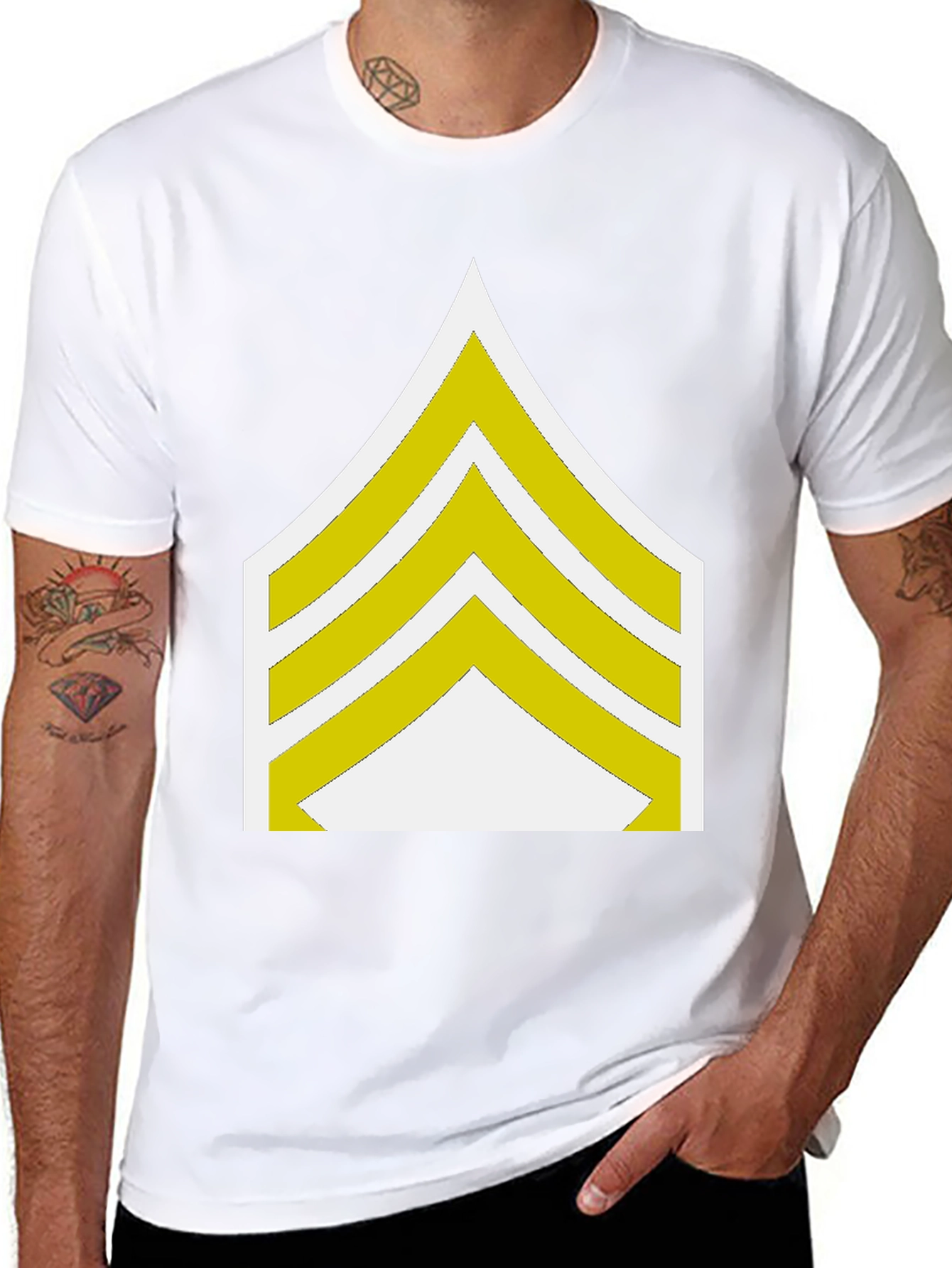 Sergeant Stripes Graphic Tee - Military Style