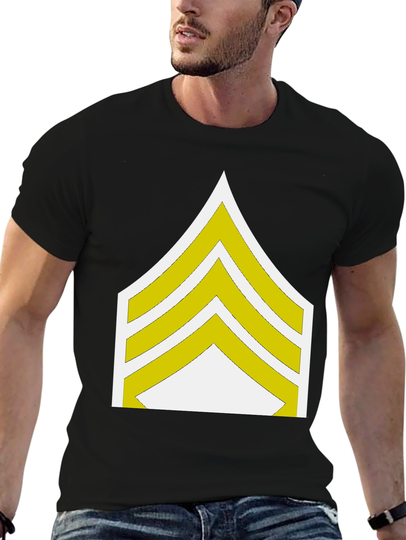 Sergeant Stripes Graphic Tee - Military Style