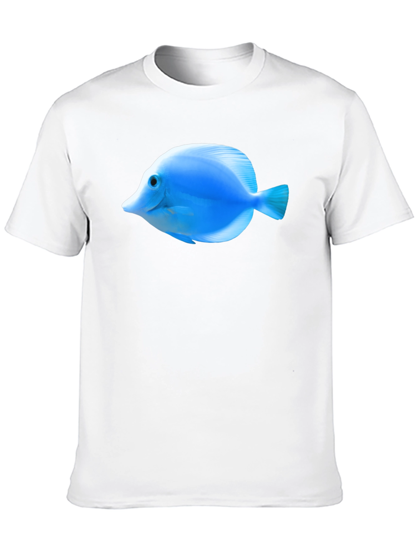 Blue Tang Fish Graphic Tee - Black Cotton T-Shirt
