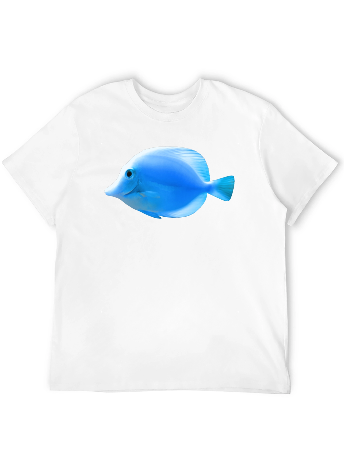 Blue Tang Fish Graphic Tee - Black Cotton T-Shirt