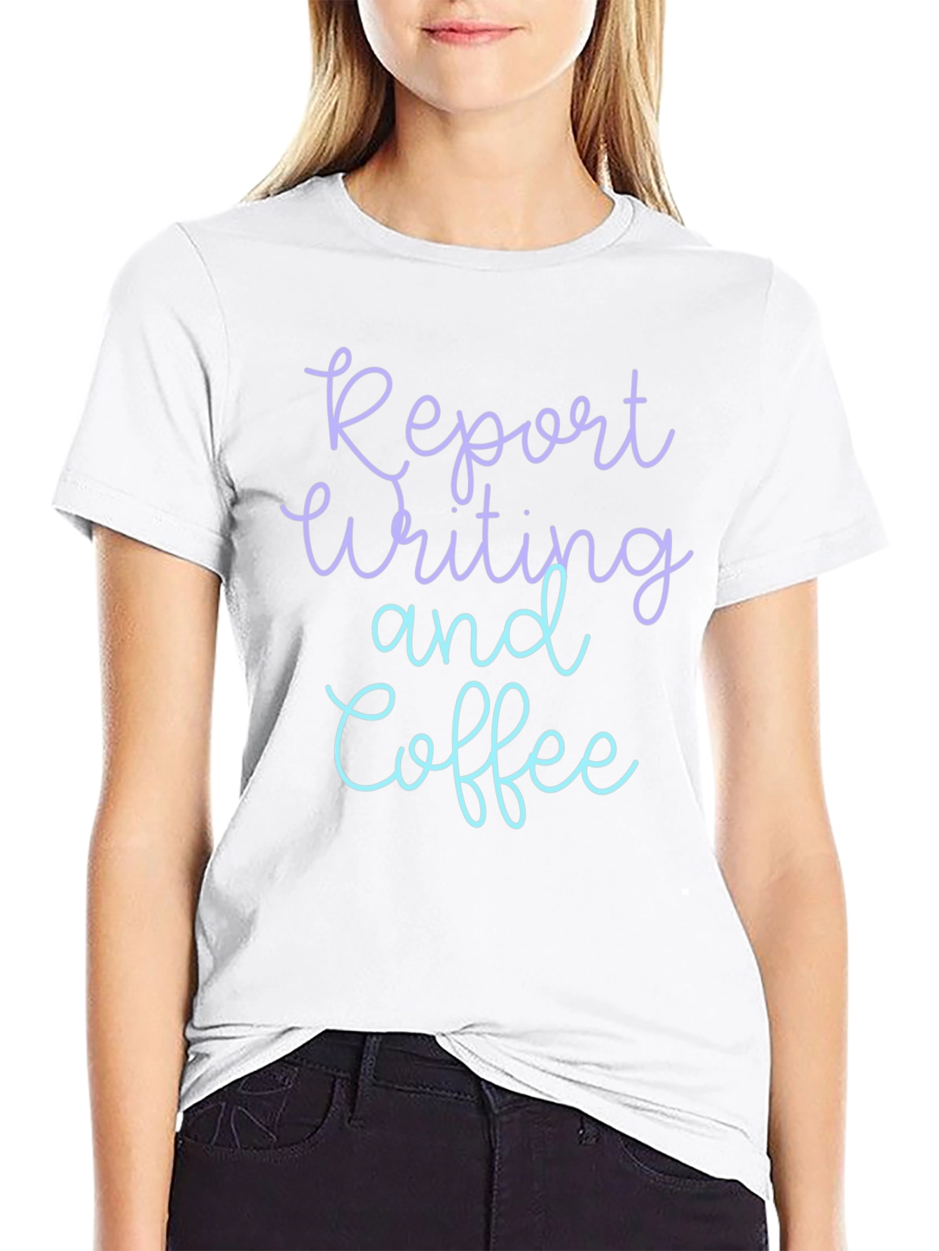 Report Writing and Coffee Black T-Shirt