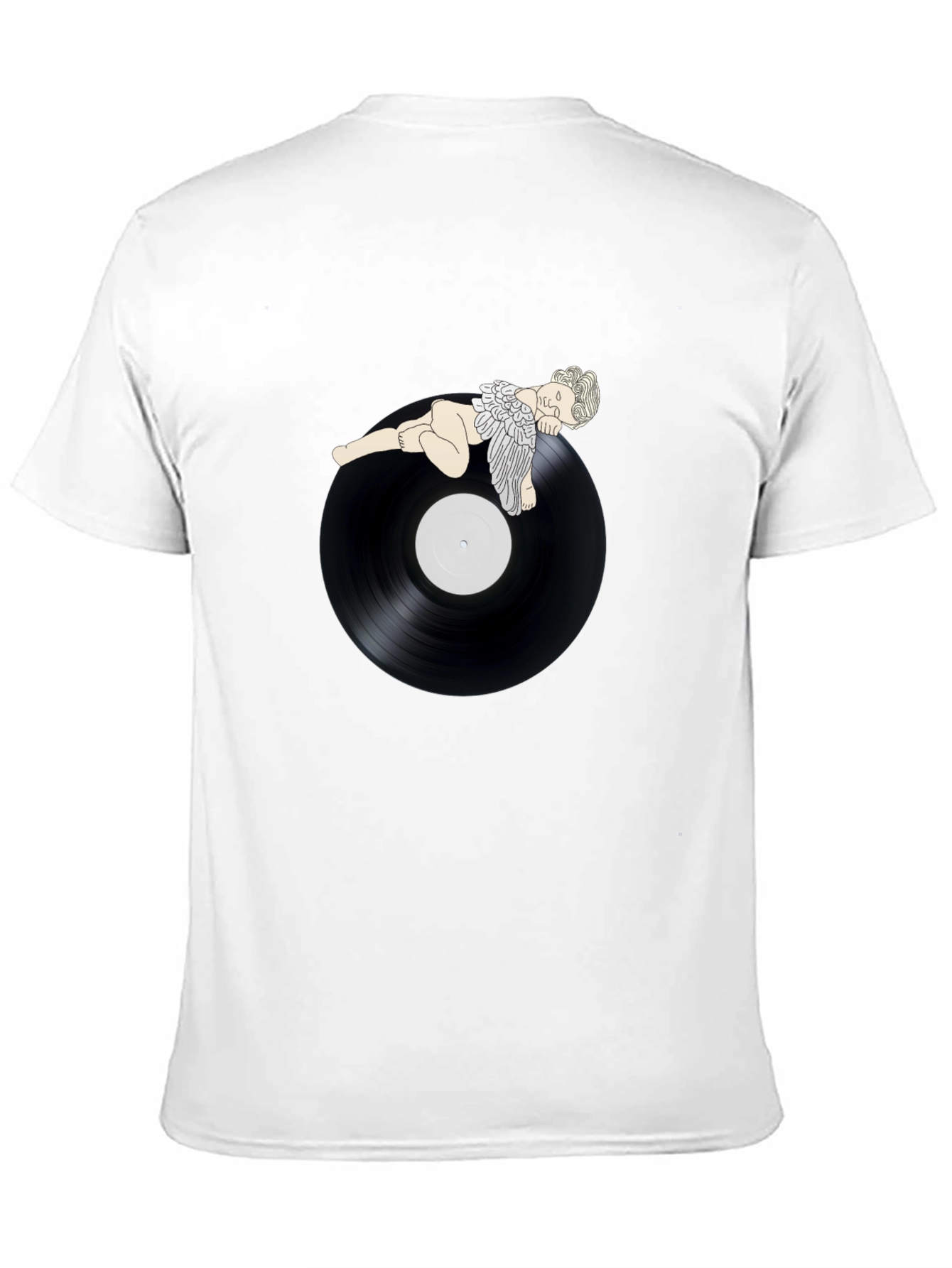 Angel On Record Black T-Shirt