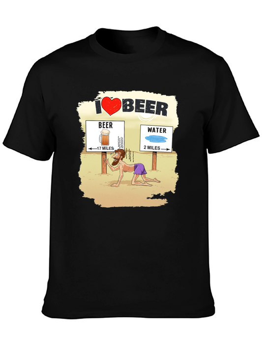I Love Beer Desert Humor Graphic T-Shirt