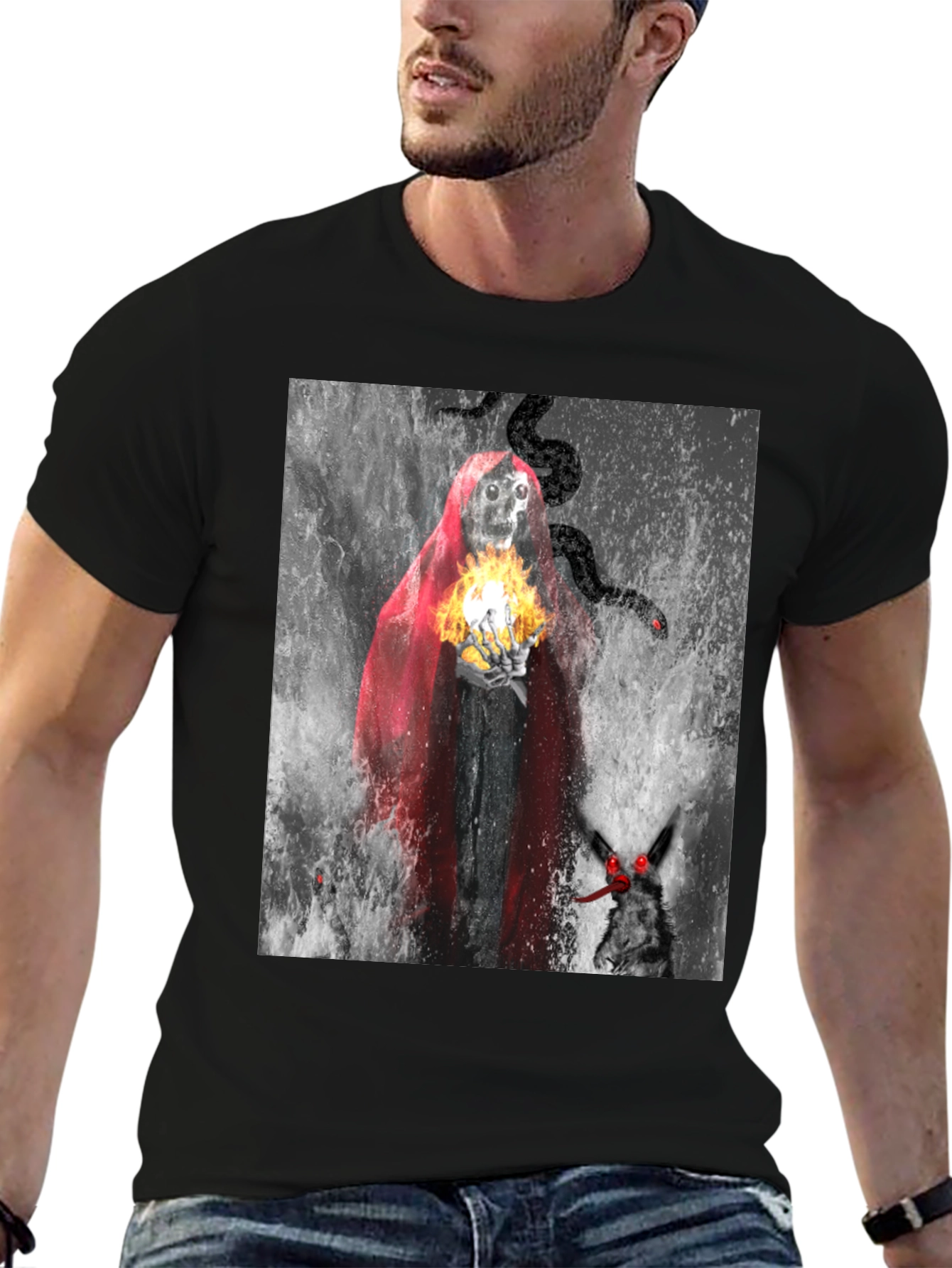 Grim Reaper T-Shirt - Dark Fantasy Design