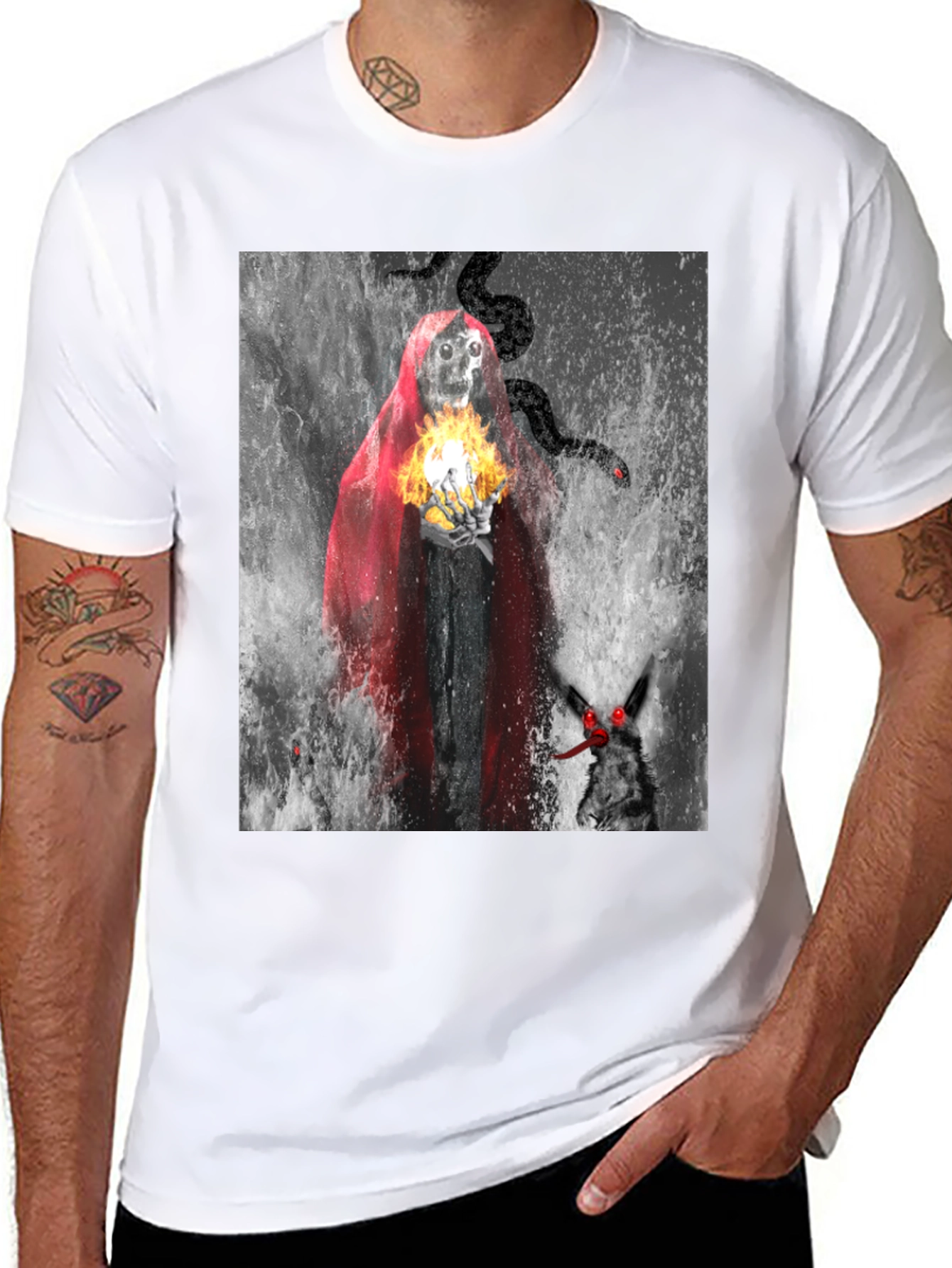 Grim Reaper T-Shirt - Dark Fantasy Design