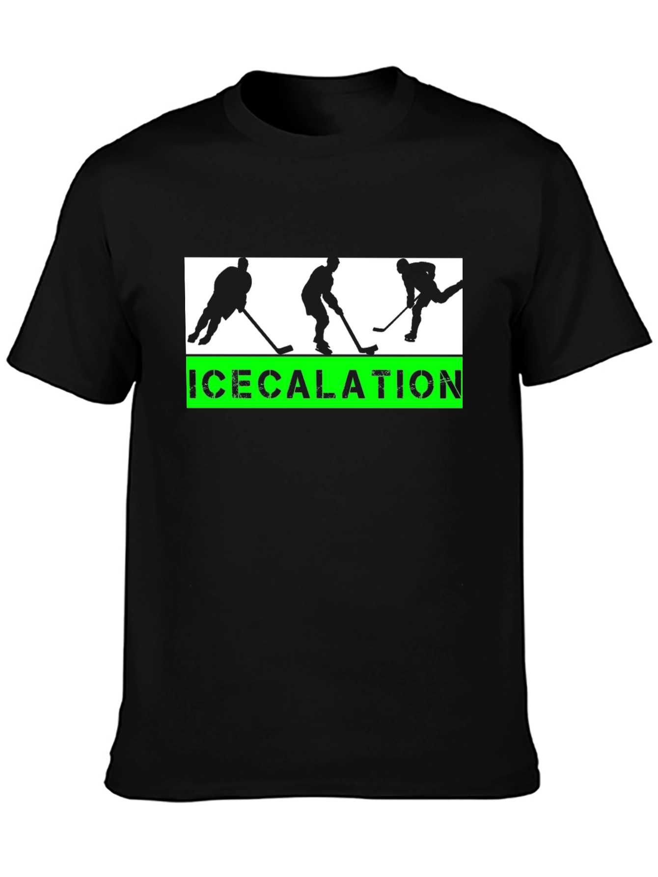 Icecalation Hockey T-Shirt - Black Graphic Tee