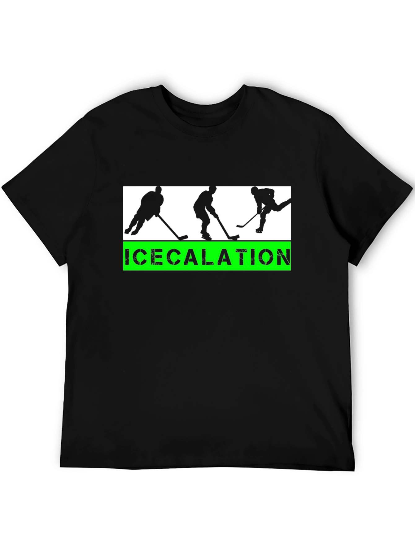 Icecalation Hockey T-Shirt - Black Graphic Tee