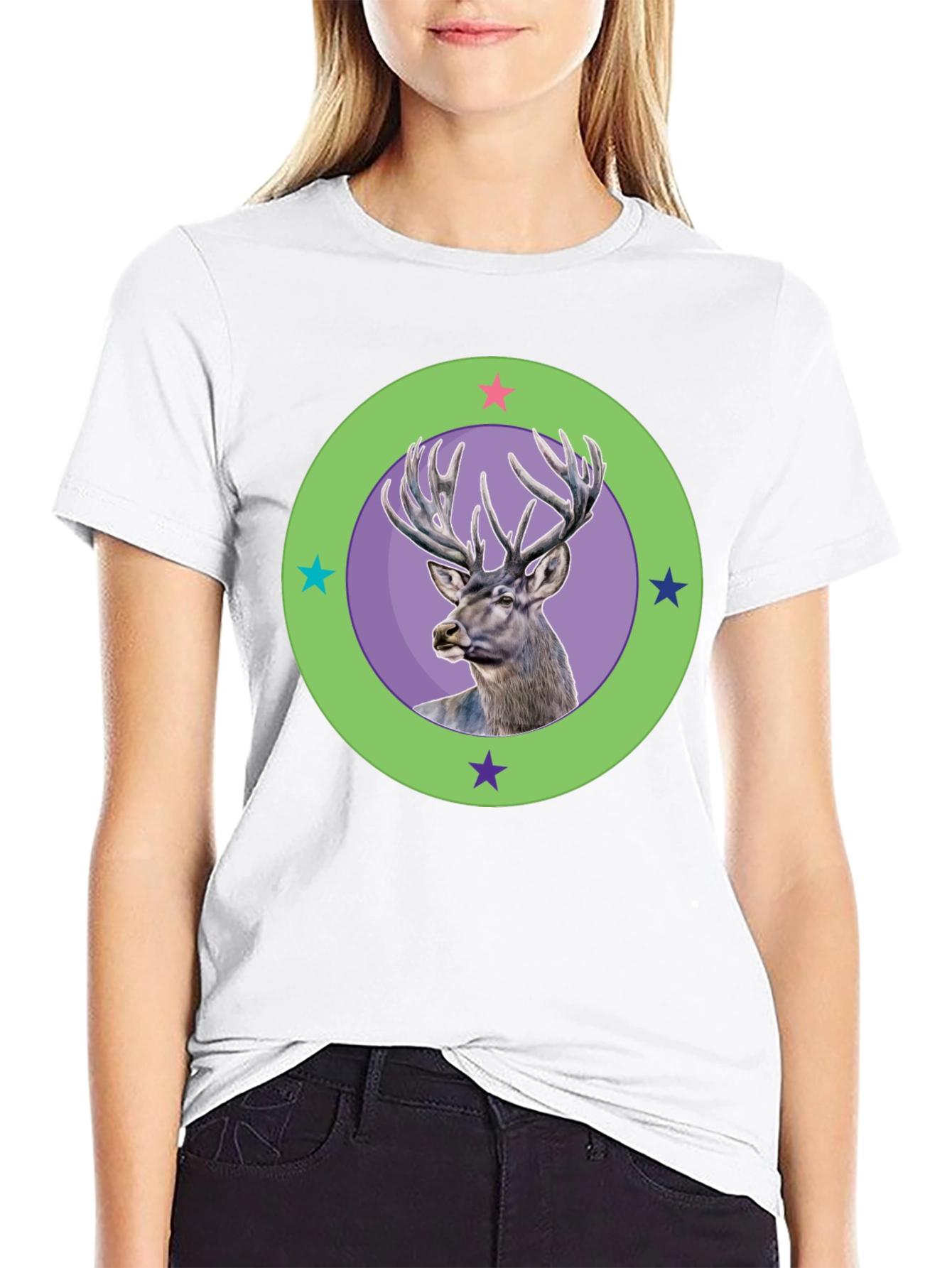 Deer Graphic Tee - Stylish Mens Black T-Shirt