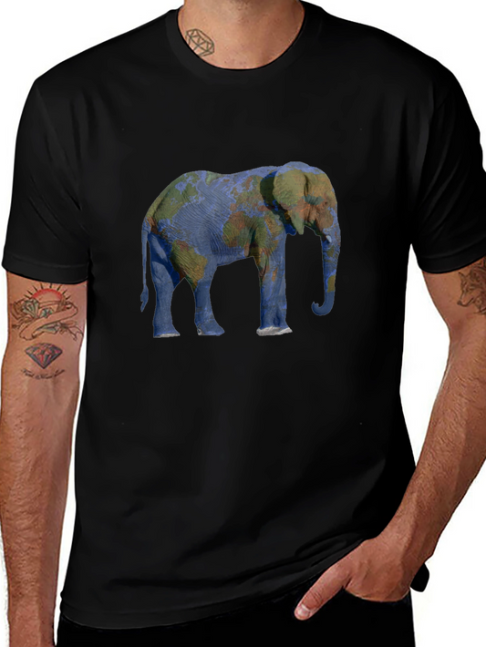 Elephant World Map Graphic Tee