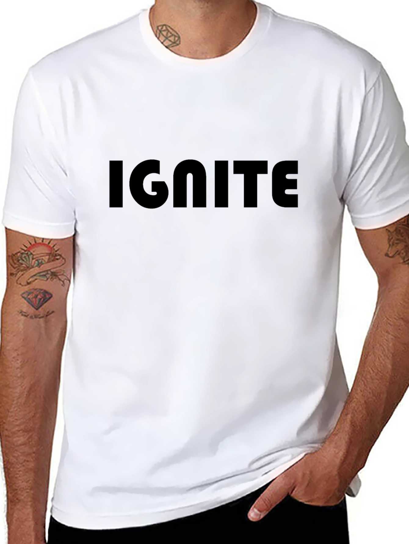 Ignite Black T-Shirt - Bold Graphic Tee