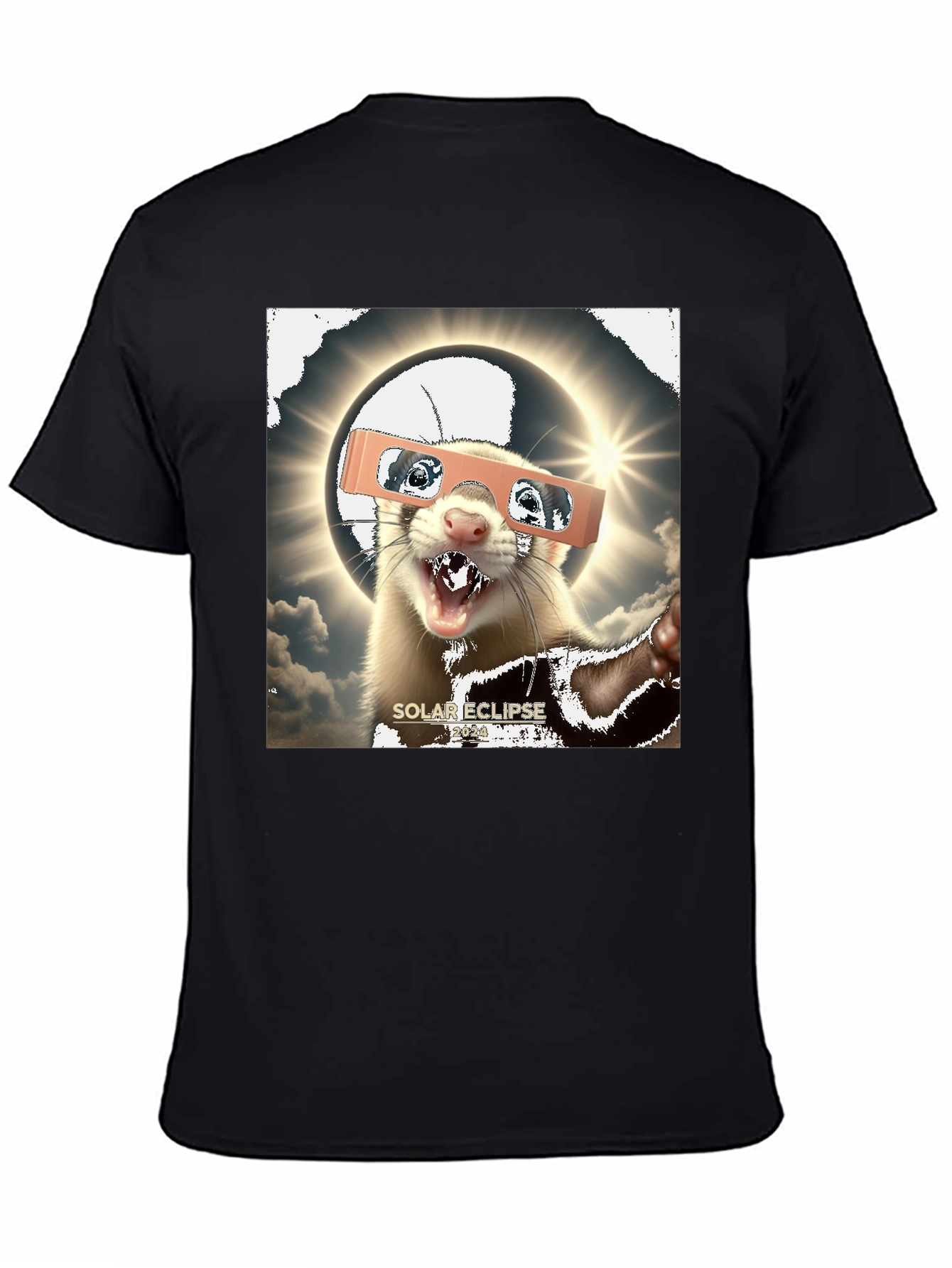 Solar Eclipse Ferret Graphic Tee