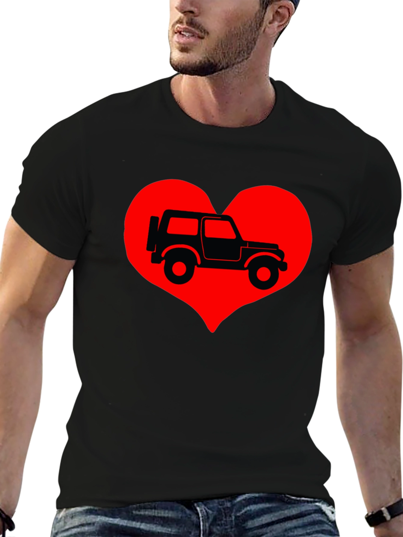 Jeep Heart T-Shirt - Classic Car Lover Tee