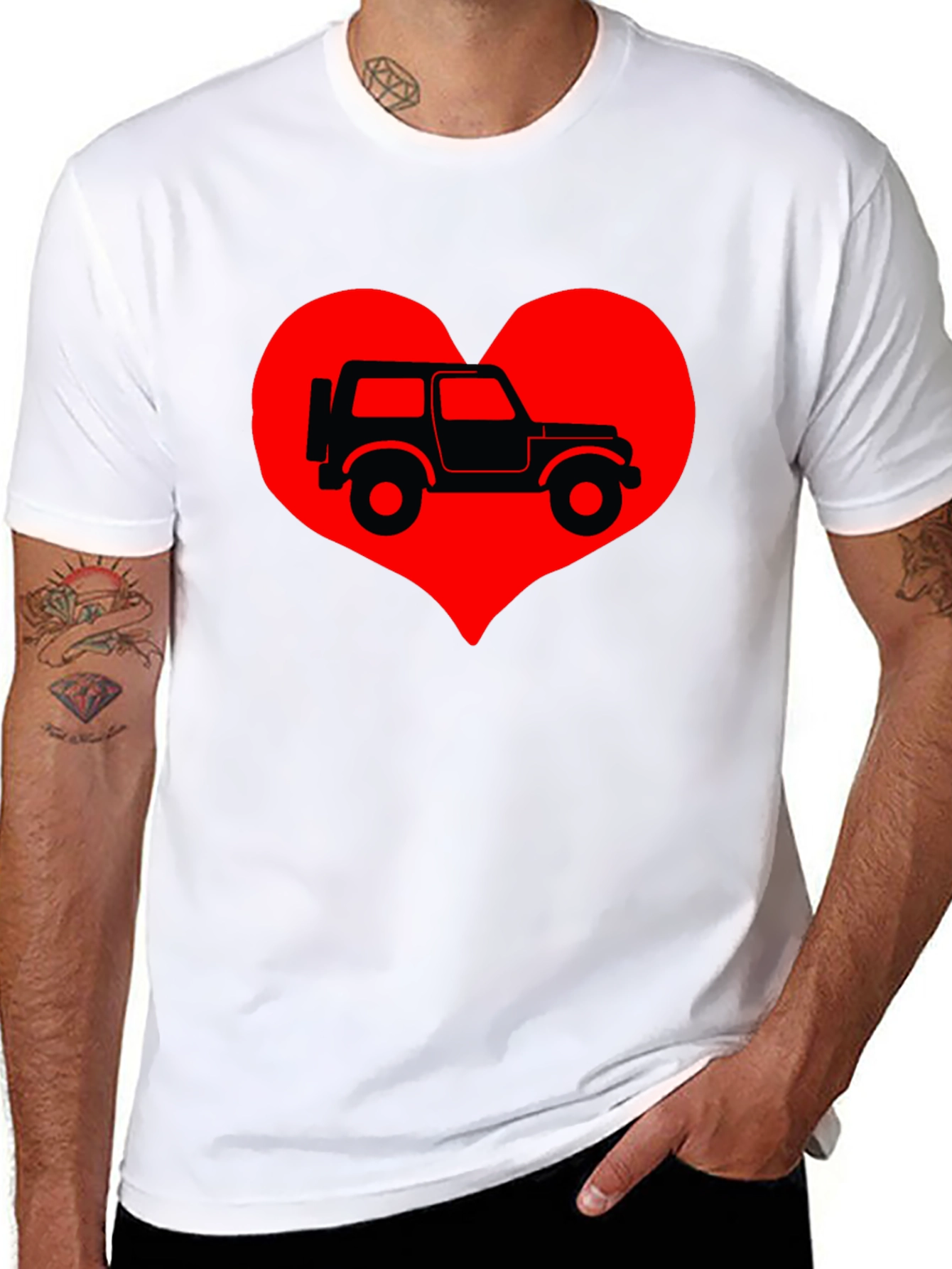 Jeep Heart T-Shirt - Classic Car Lover Tee