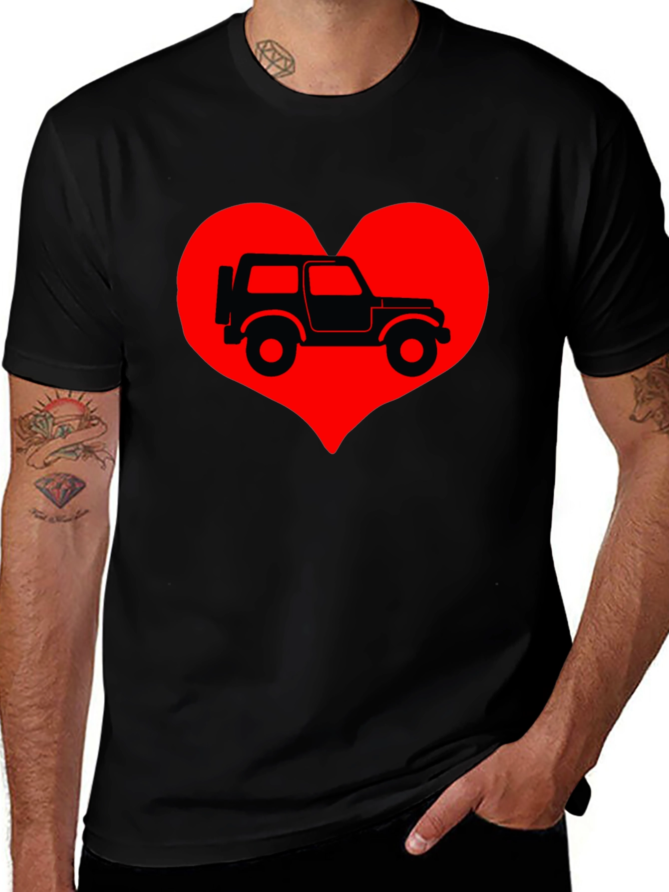 Jeep Heart T-Shirt - Classic Car Lover Tee