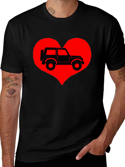 Jeep Heart T-Shirt - Classic Car Lover Tee