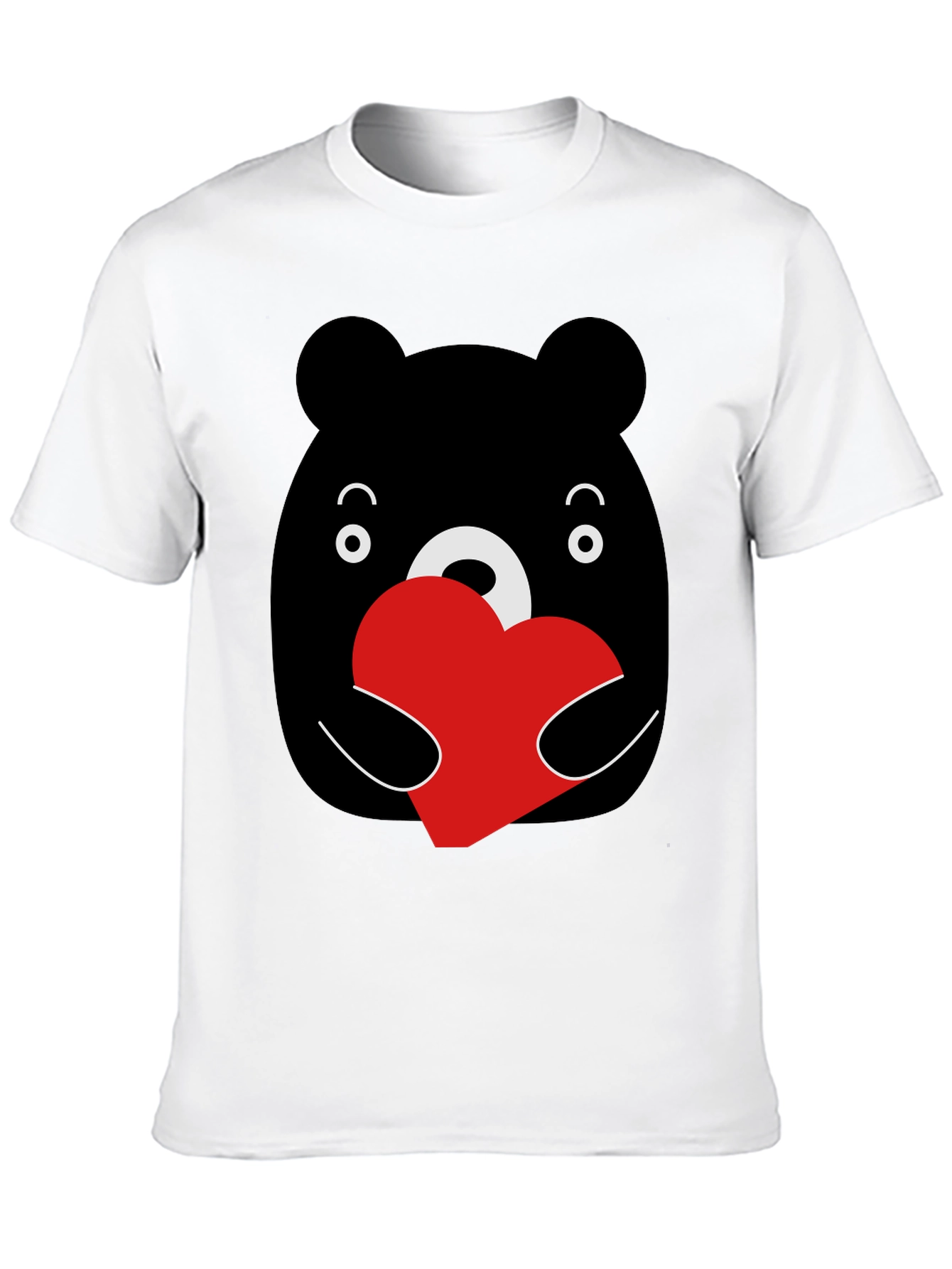 Bear Hug Heart Graphic Black T-Shirt