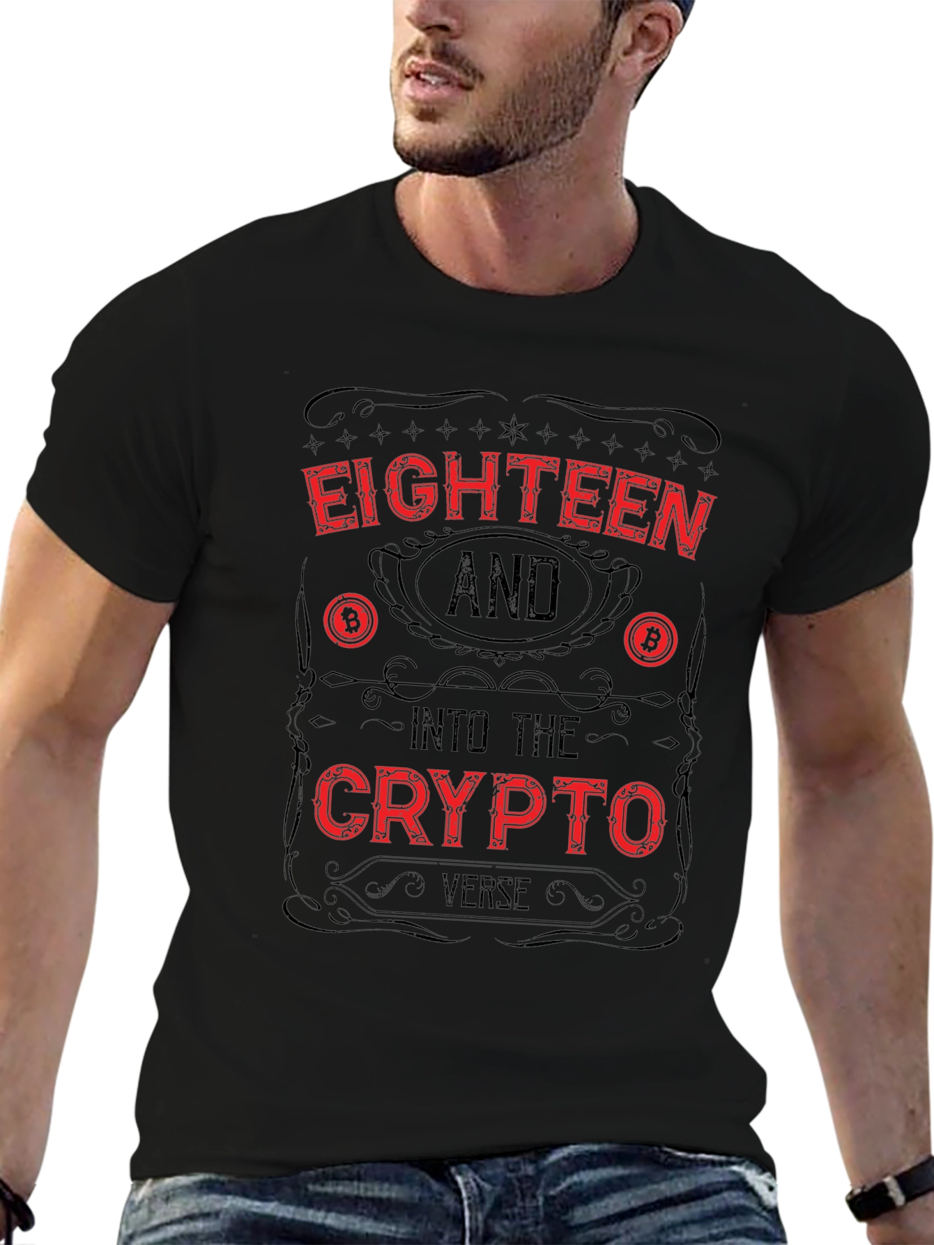 Eighteen & Into the Crypto Verse Black T-Shirt