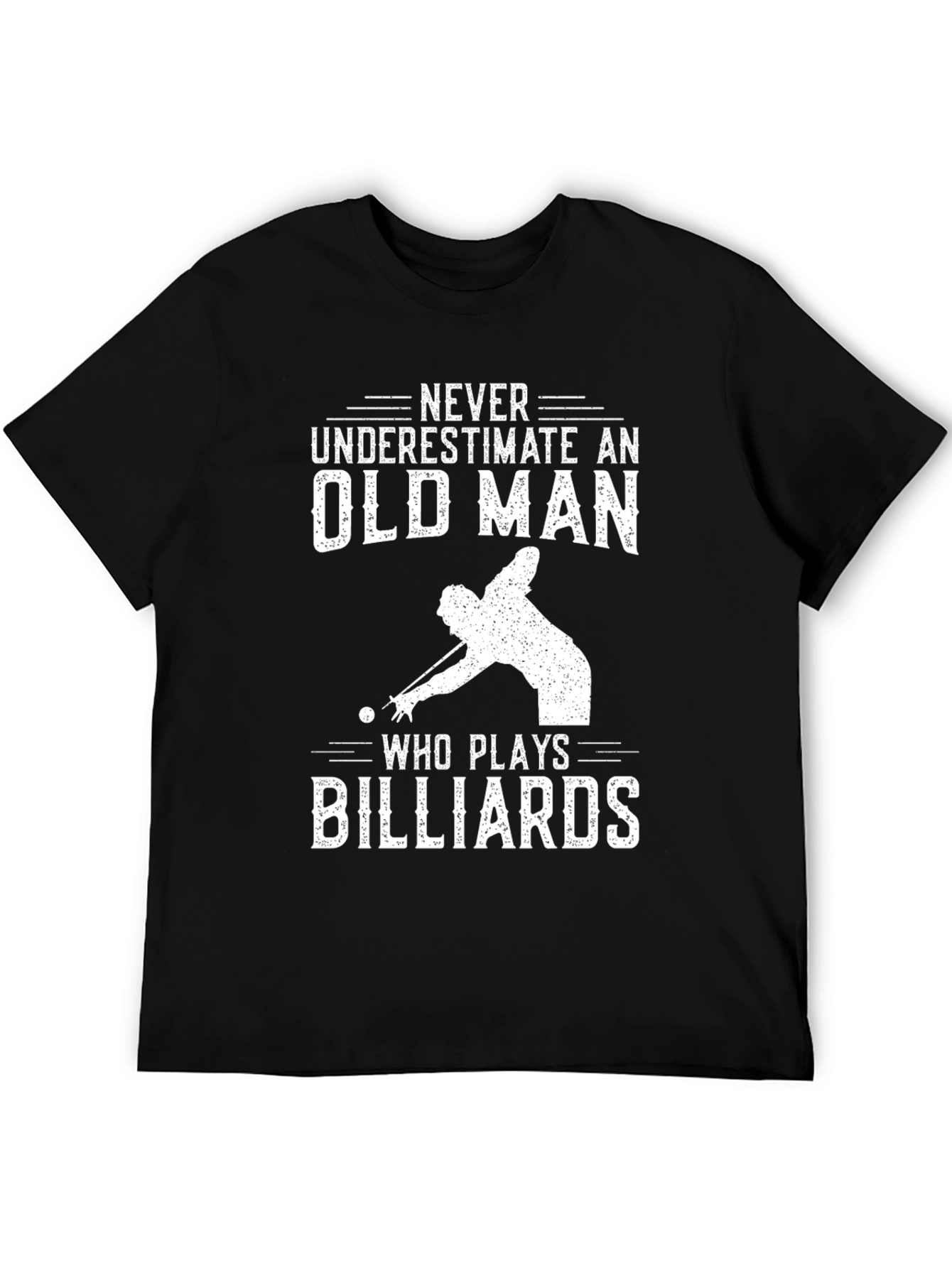 Never Underestimate Billiards Old Man T-Shirt